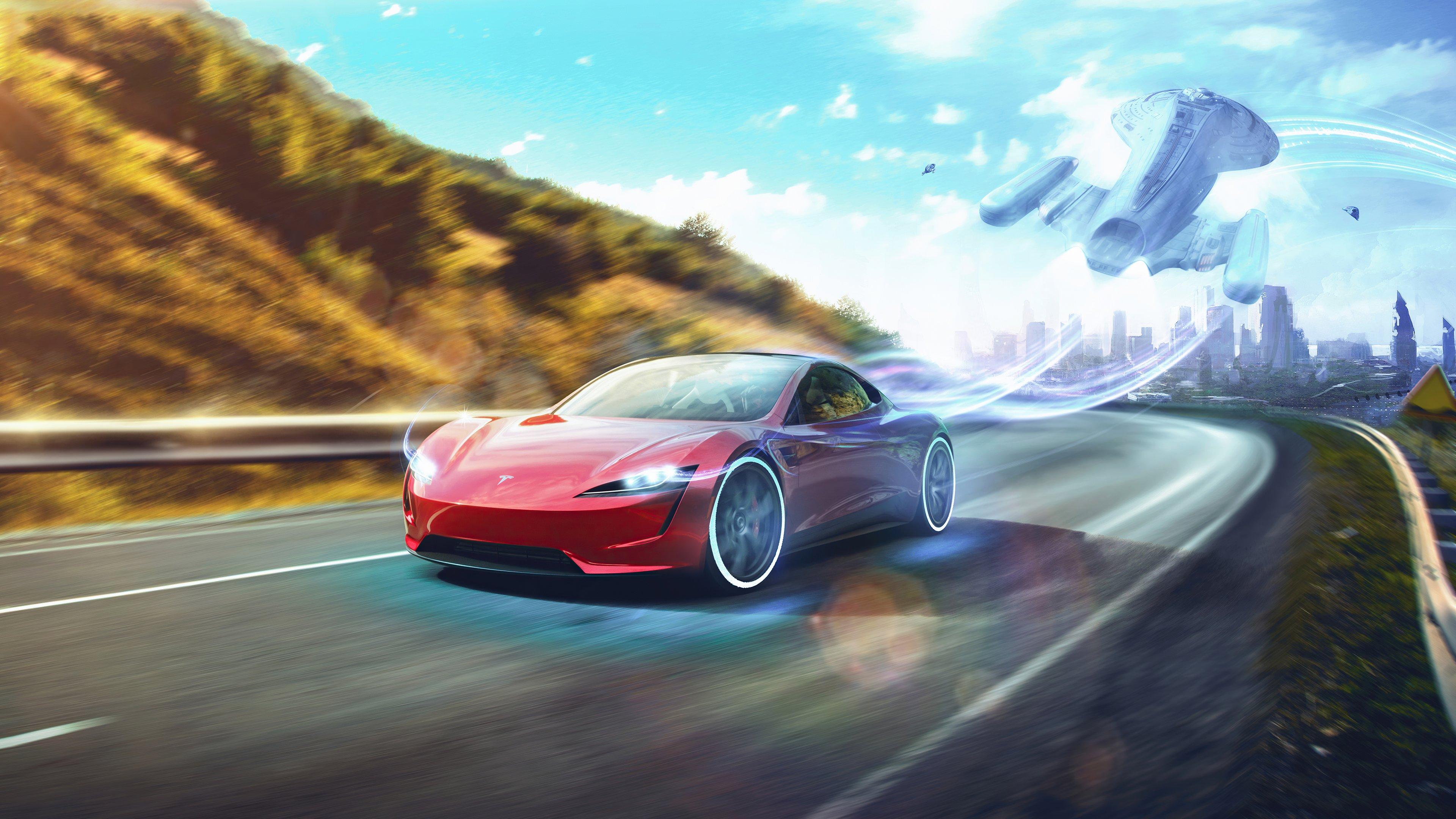 3840x2160 Tesla Roadster Wallpaper 5k Ultra HD