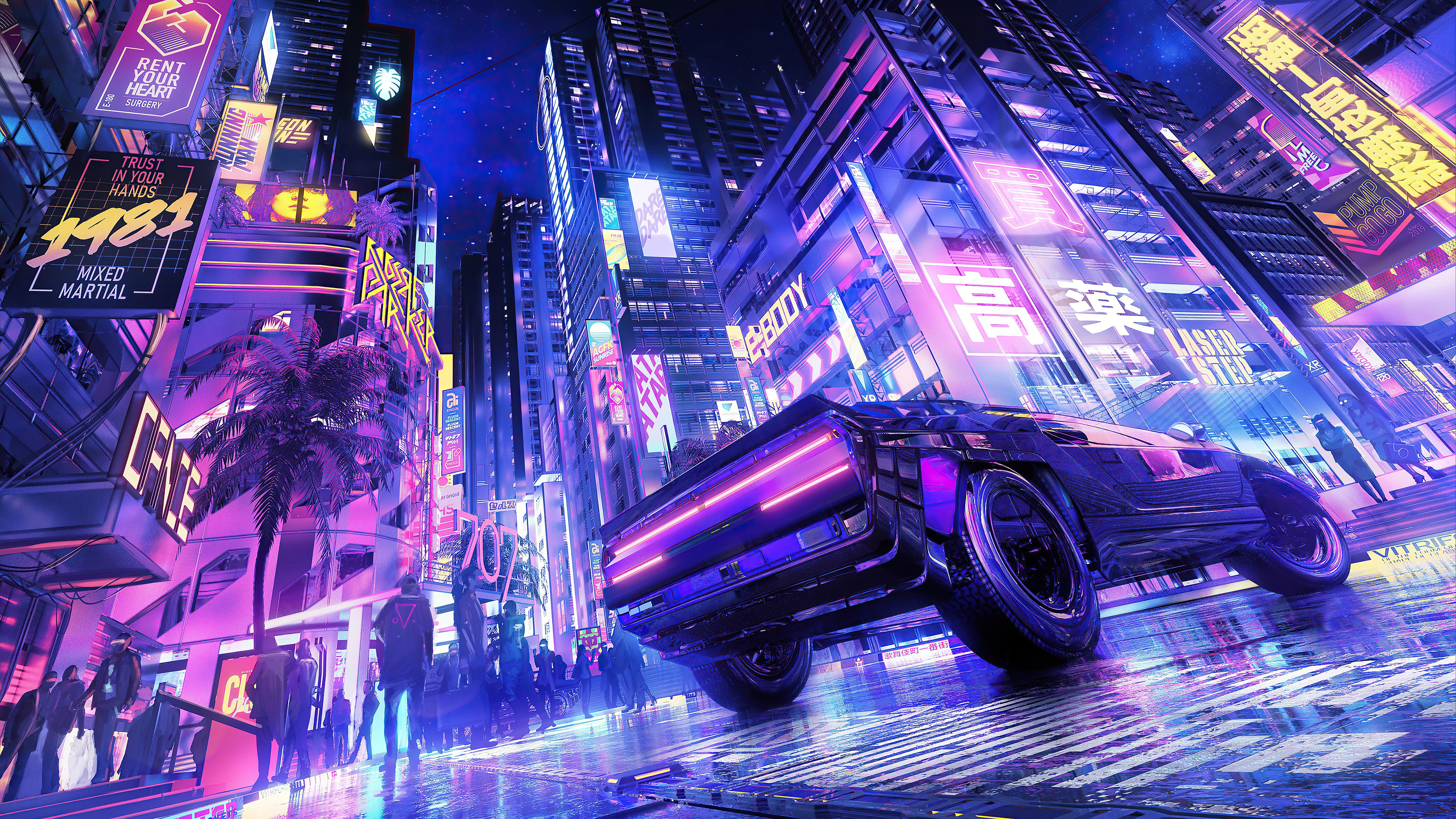 Wallpaper Cyberpunk 2077, cd Projekt, Purple, Hood, Light, Background -  Download Free Image