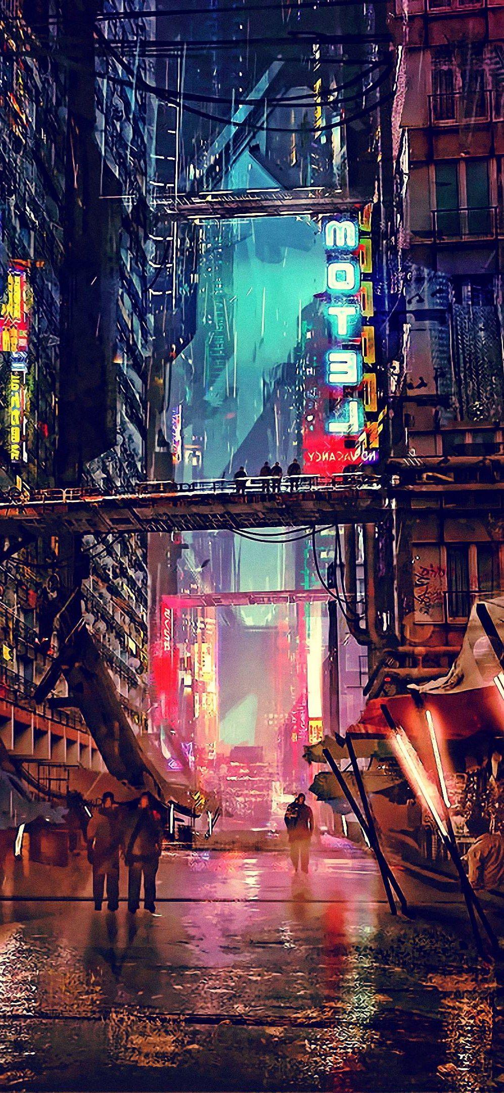 997x2160 Night City Cyberpunk iPhone Wallpaper