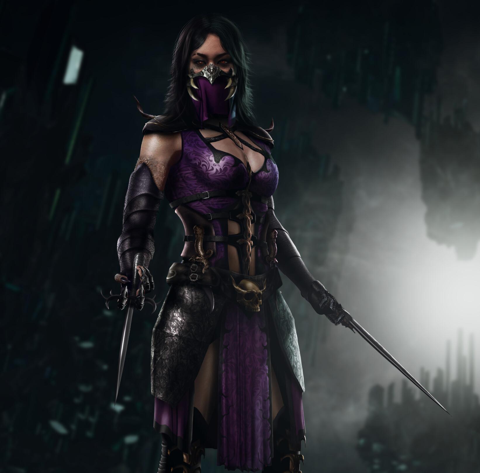 1643x1622 Mortal Kombat Mileena Mortal Kombat Fan Art Video Game Girls Digital Art Red Eyes Artwork Wallpaper:1643x1622