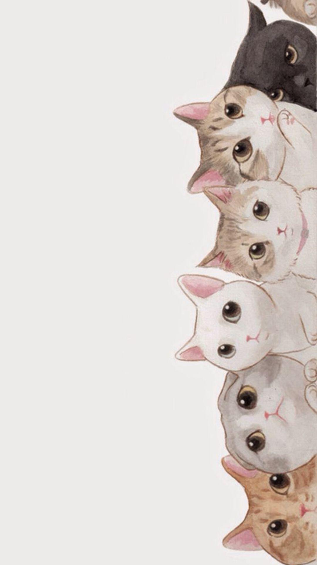 1080x1920 Anime Kawaii Cat Wallpaper