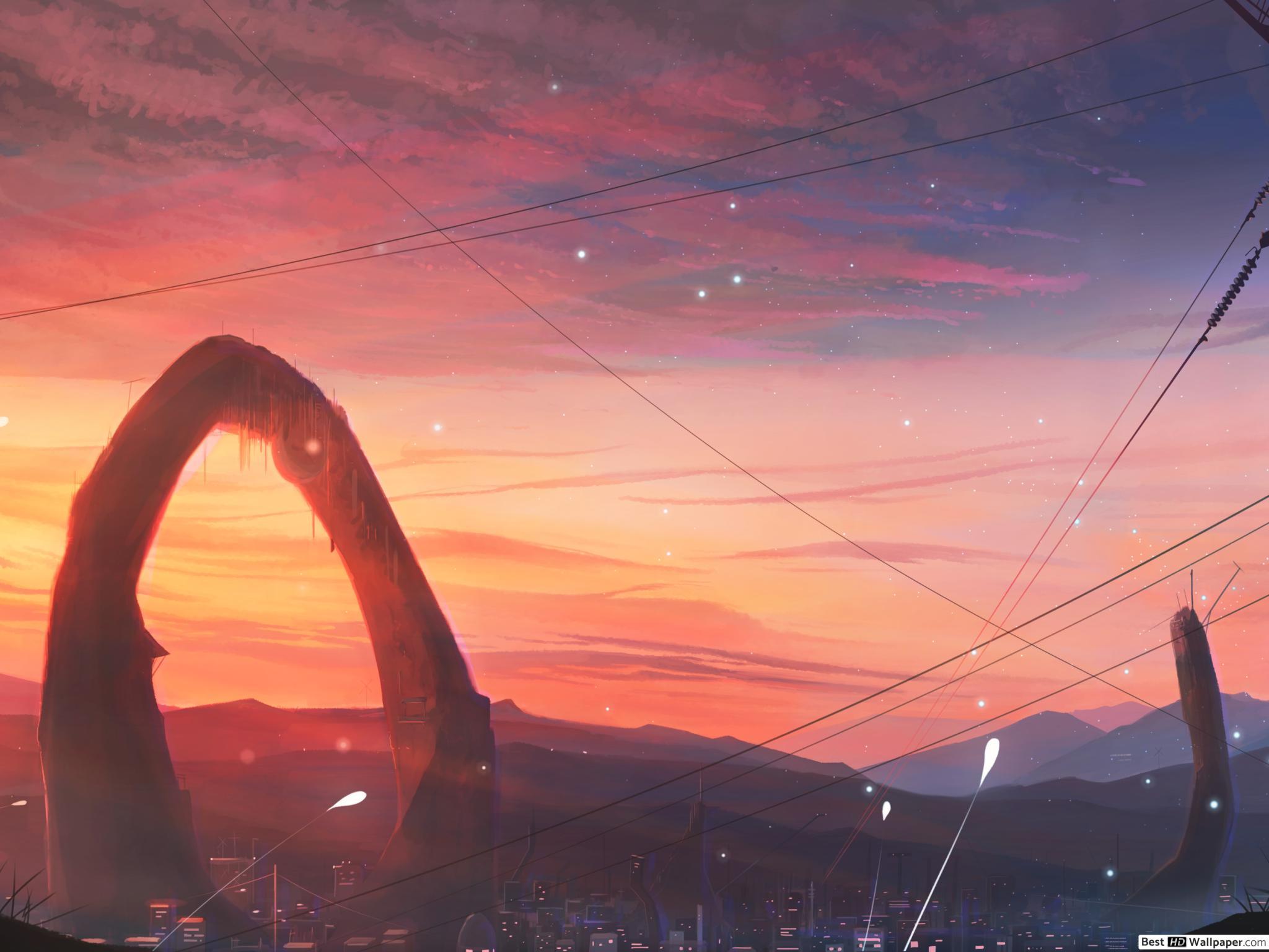 2048x1536 Red sunset HD wallpaper download