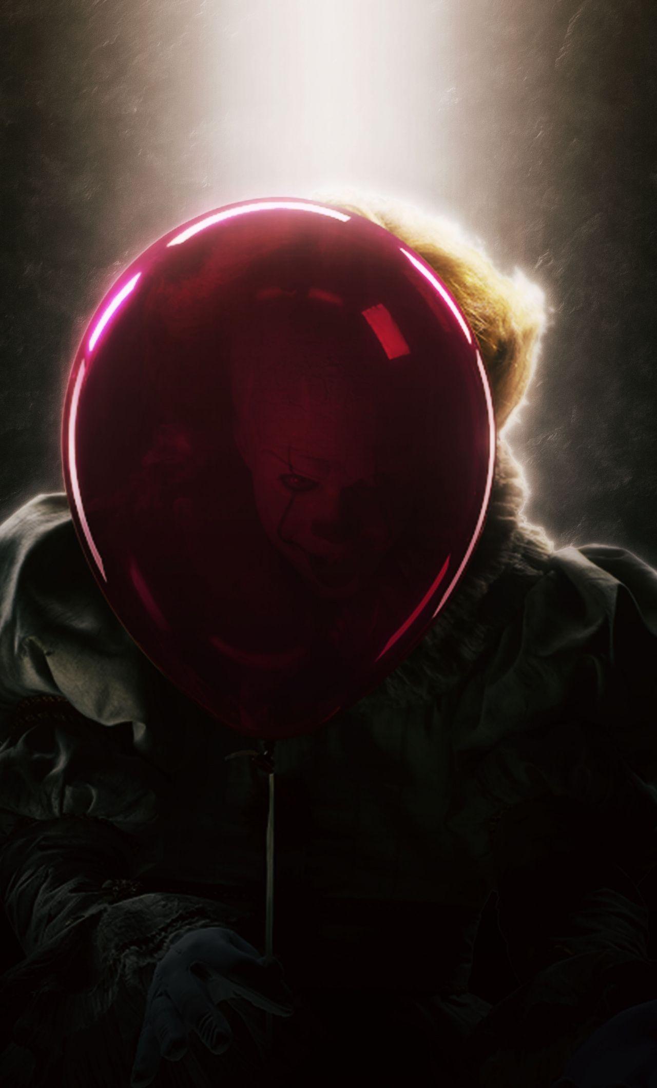 1280x2120 We all float, IT, movie, joker, red balloon, artwork, 1280x2120 wallpaper. Balloon movie, Red balloon, Joker artwork