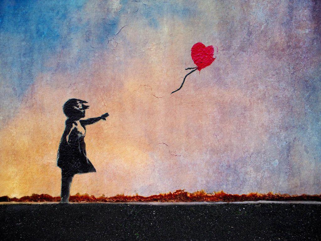 1024x768 The Girl With The Red Balloon Wallpaper