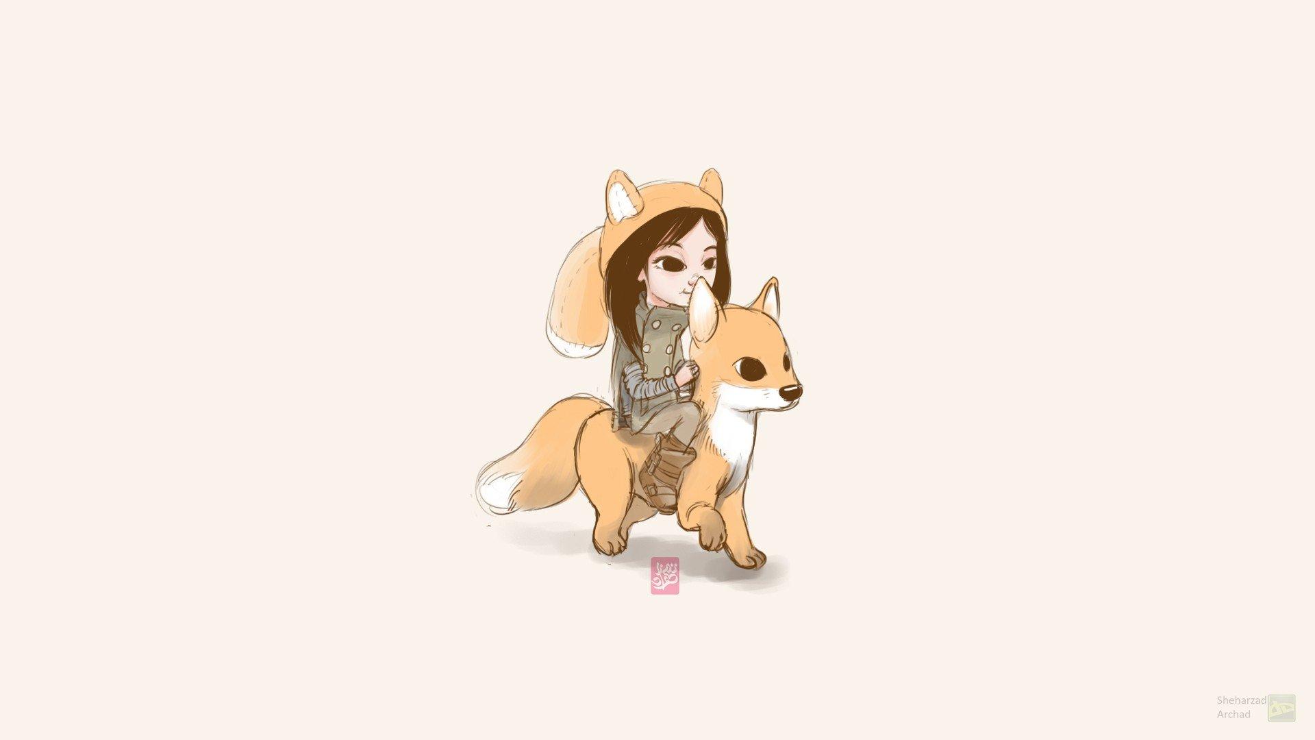 1920x1080 fox girl, Chibi Wallpaper HD / Desktop and Mobile Background