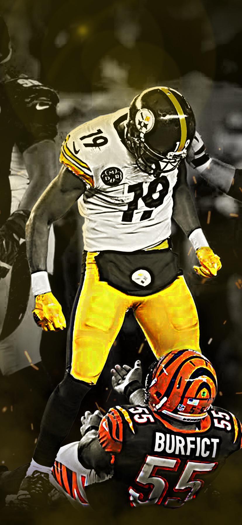 828x1792 Juju over Burfict Wallpaper: steelers