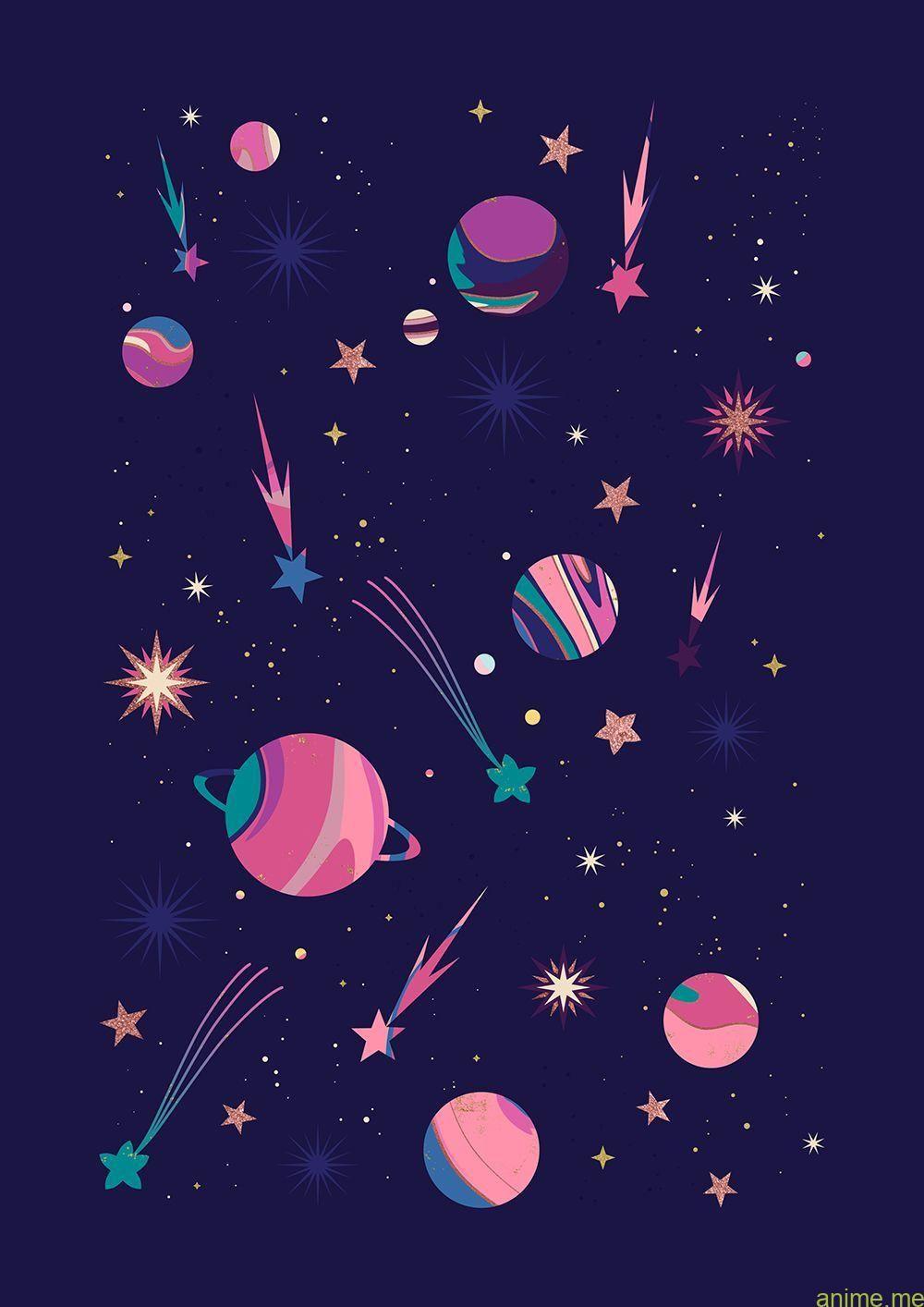 1000x1414 Carly Watts Illustration: Sweet #house #galaxy #stars #comet #marble #sample #house #spacewallpaper #spacegalaxy #spacedesign #spa. Art wallpaper, Galaxy art, Art