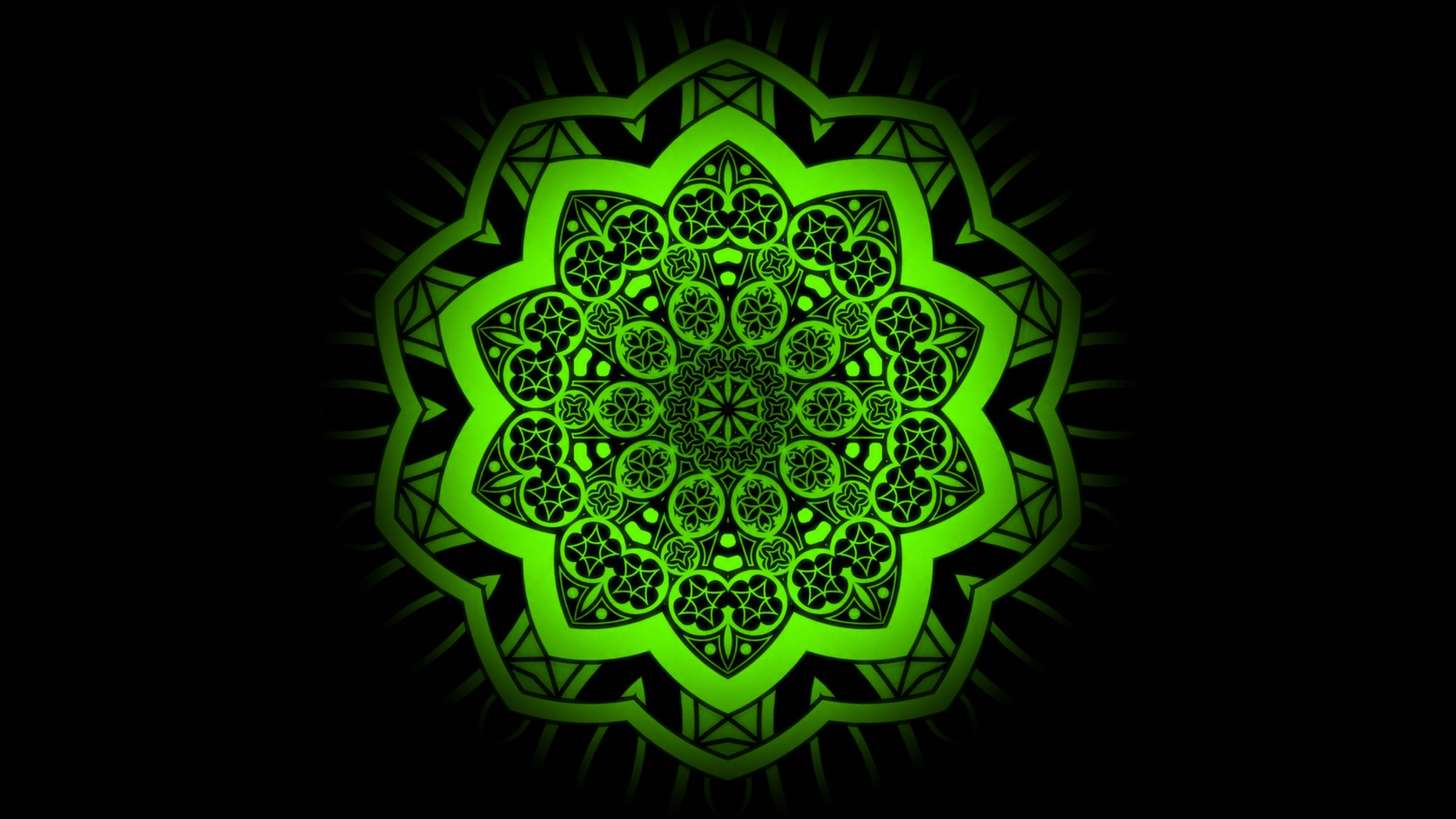 5963x3355 Beautiful Green Circular Pattern Wallpaper, HD Abstract 4K Wallpaper, Image, Photo and Background