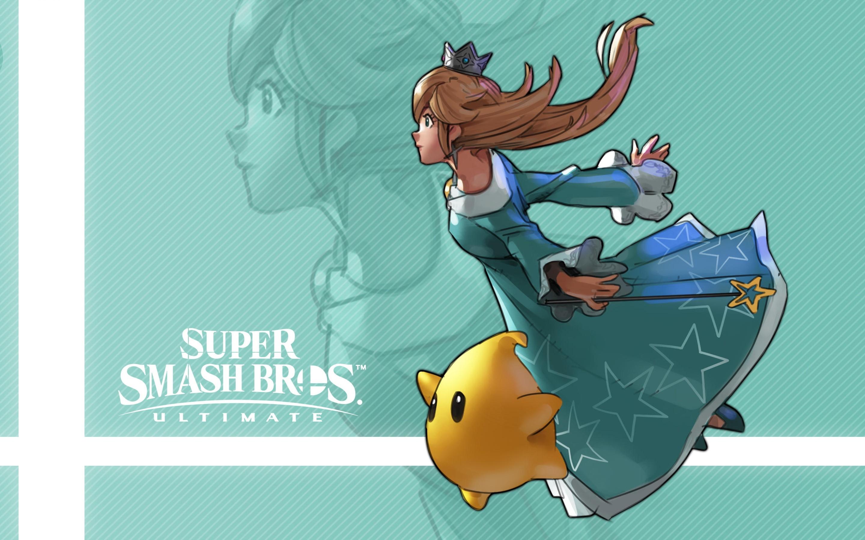 2880x1800 crown, video games, cyan, blue dress, dress, Princess Rosalina, brunette, video game girls, video game art, Super Mario. Mocah HD Wallpaper
