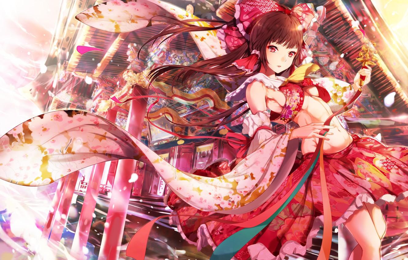 1332x850 Wallpaper Girl, Beauty, Touhou, hakurei reimu, Bow, Touhou, Touhou image for desktop, section прочее
