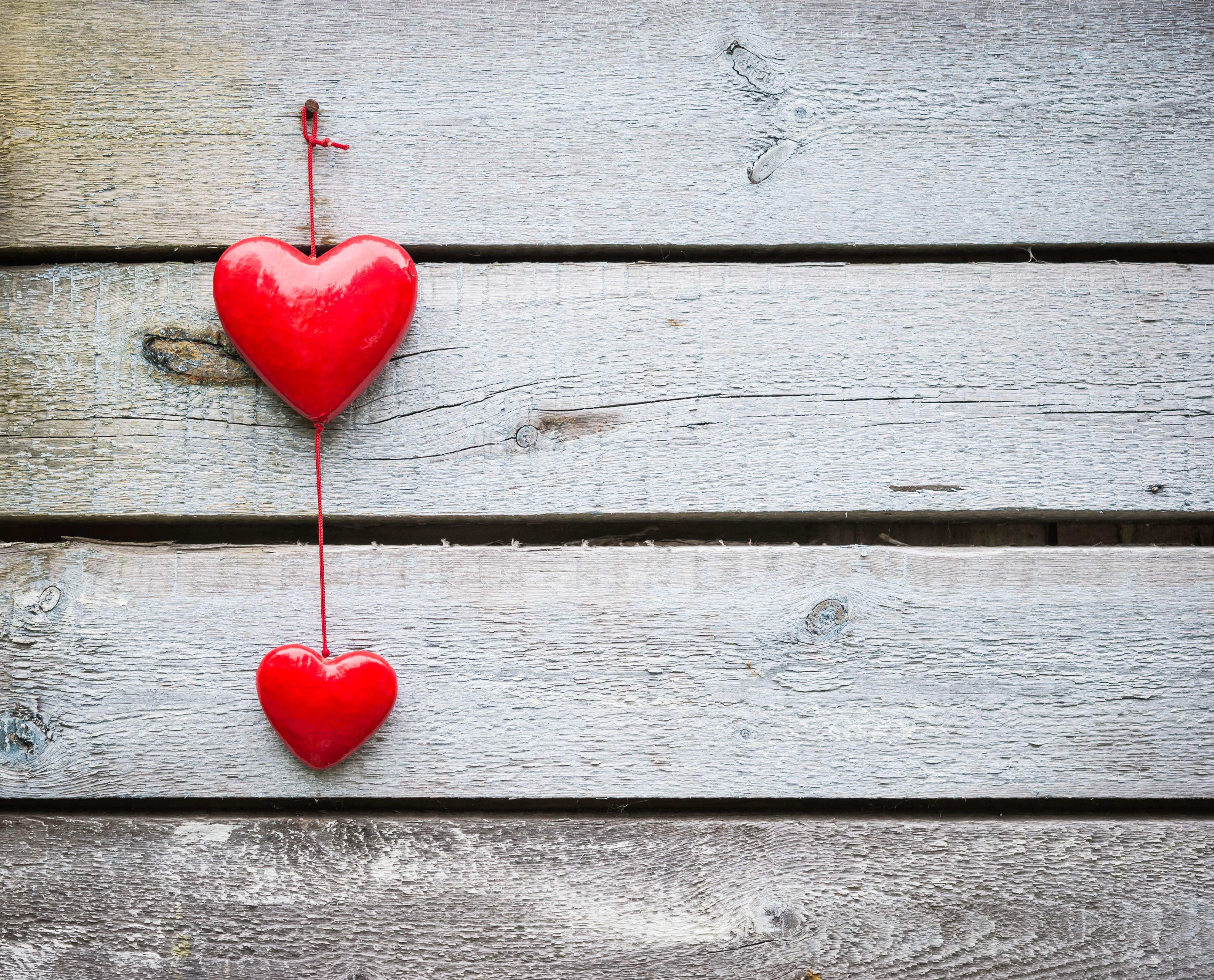 Antiqued Wooden Hearts