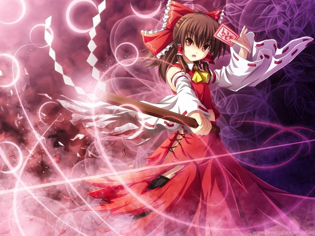 1024x768 Reimu Touhou Wallpaper Desktop Background