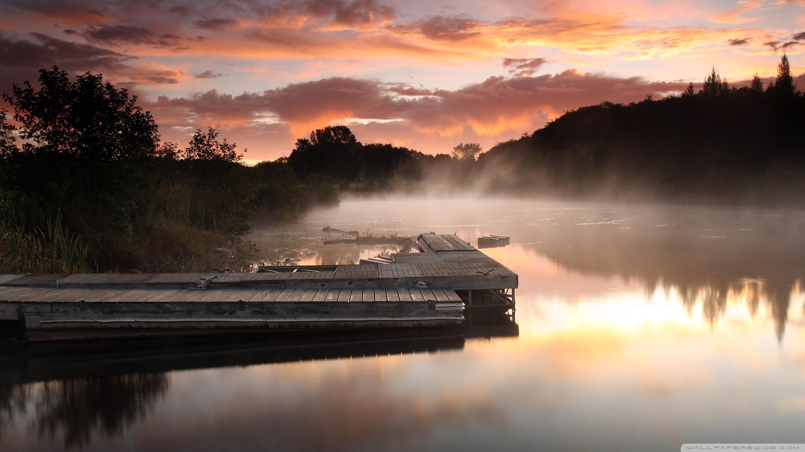 2560x1440 Misty Lake Pontoon Ultra HD Desktop Background Wallpaper for 4K UHD TV : Multi Display, Dual Monitor : Tablet