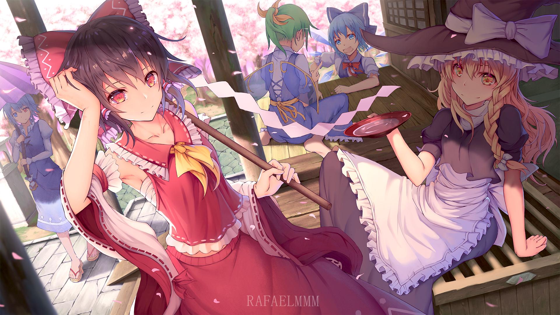 1920x1080 Reimu Hakurei, Cirno (Touhou) HD Wallpaper
