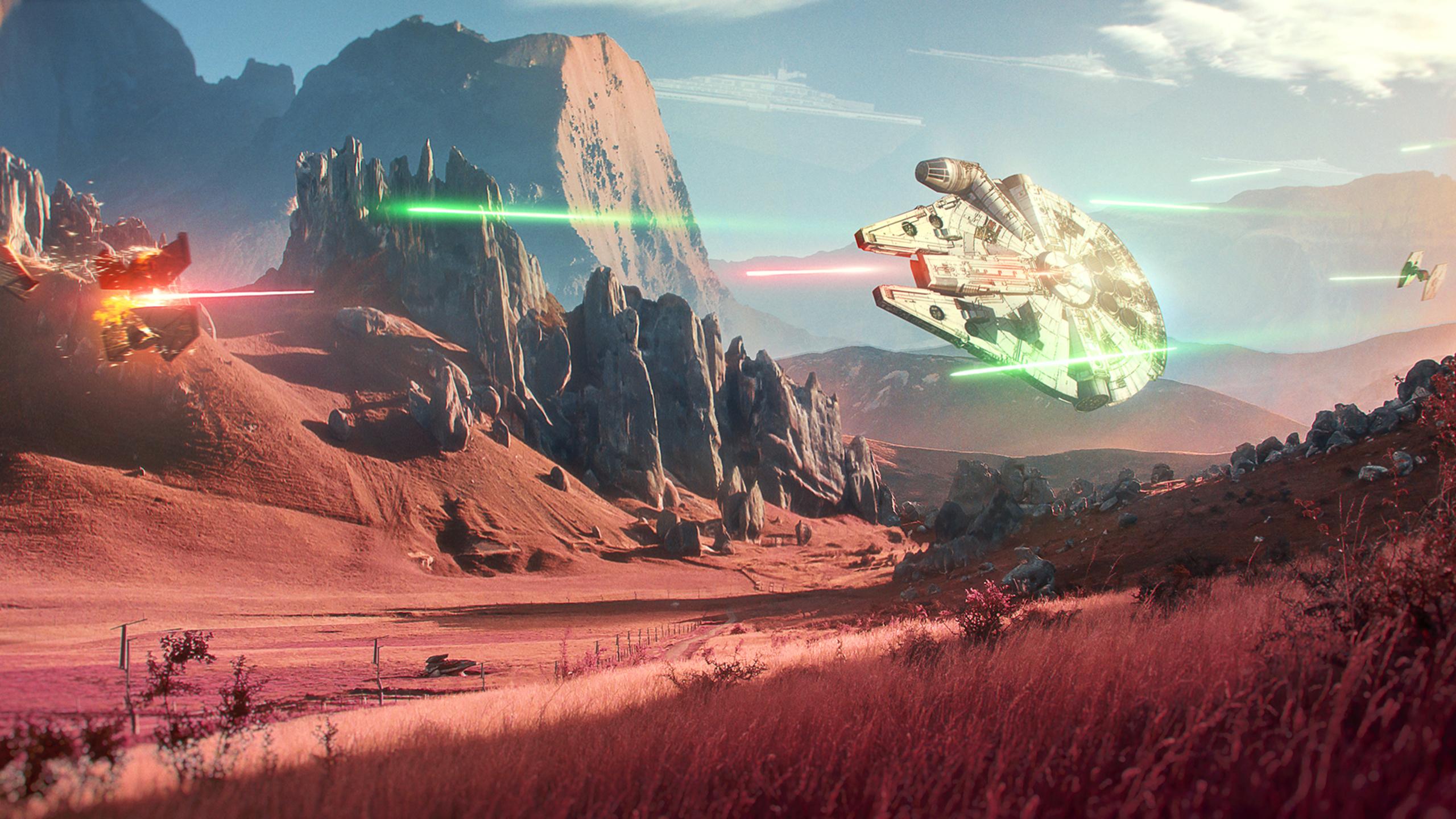 2560x1440 Millennium Falcon Artwork 1440P Resolution HD 4k Wallpaper, Image, Background, Photo and Picture