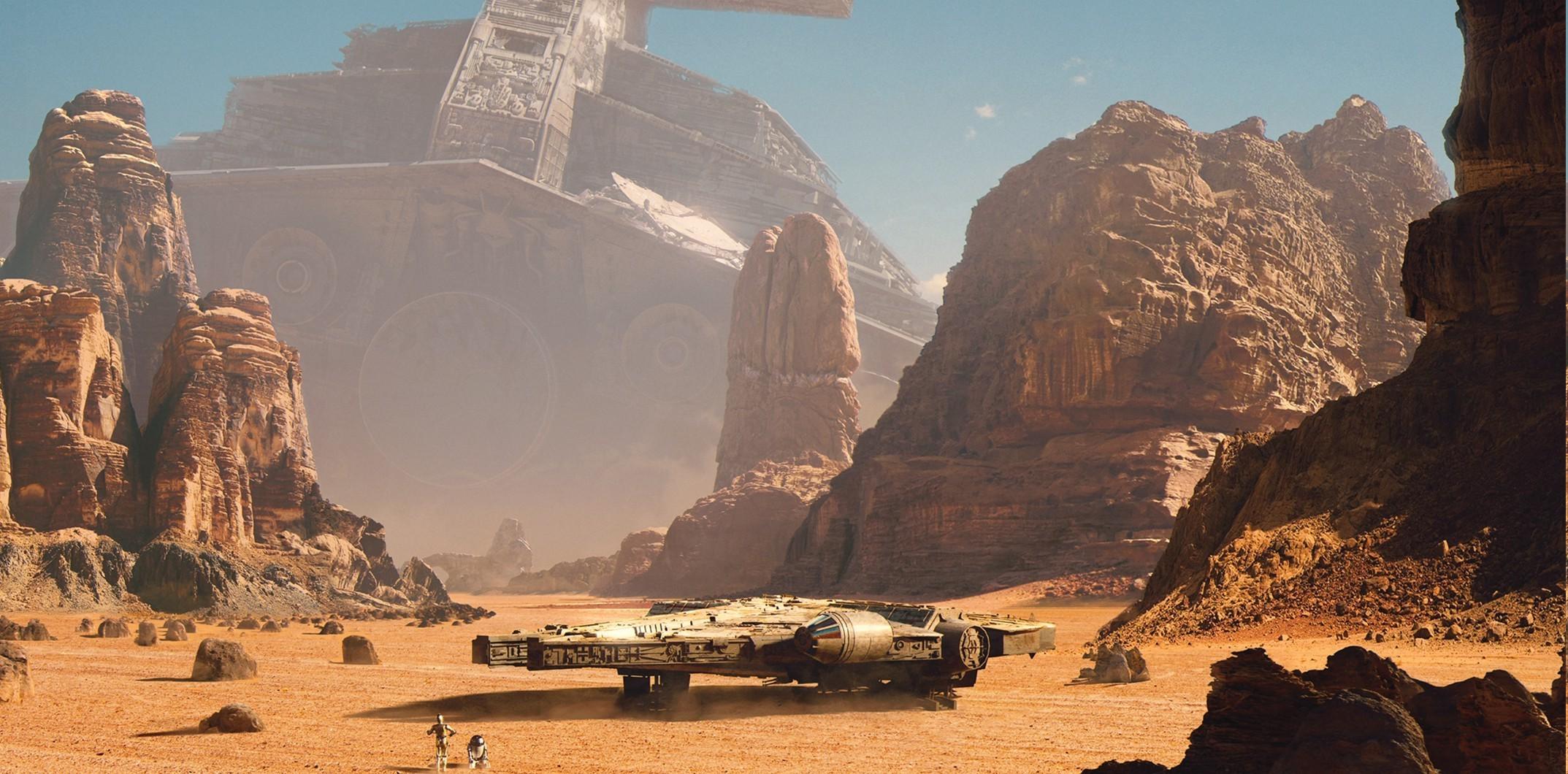2147x1060 Star Wars, Artwork, Millennium Falcon Wallpaper HD / Desktop and Mobile Background