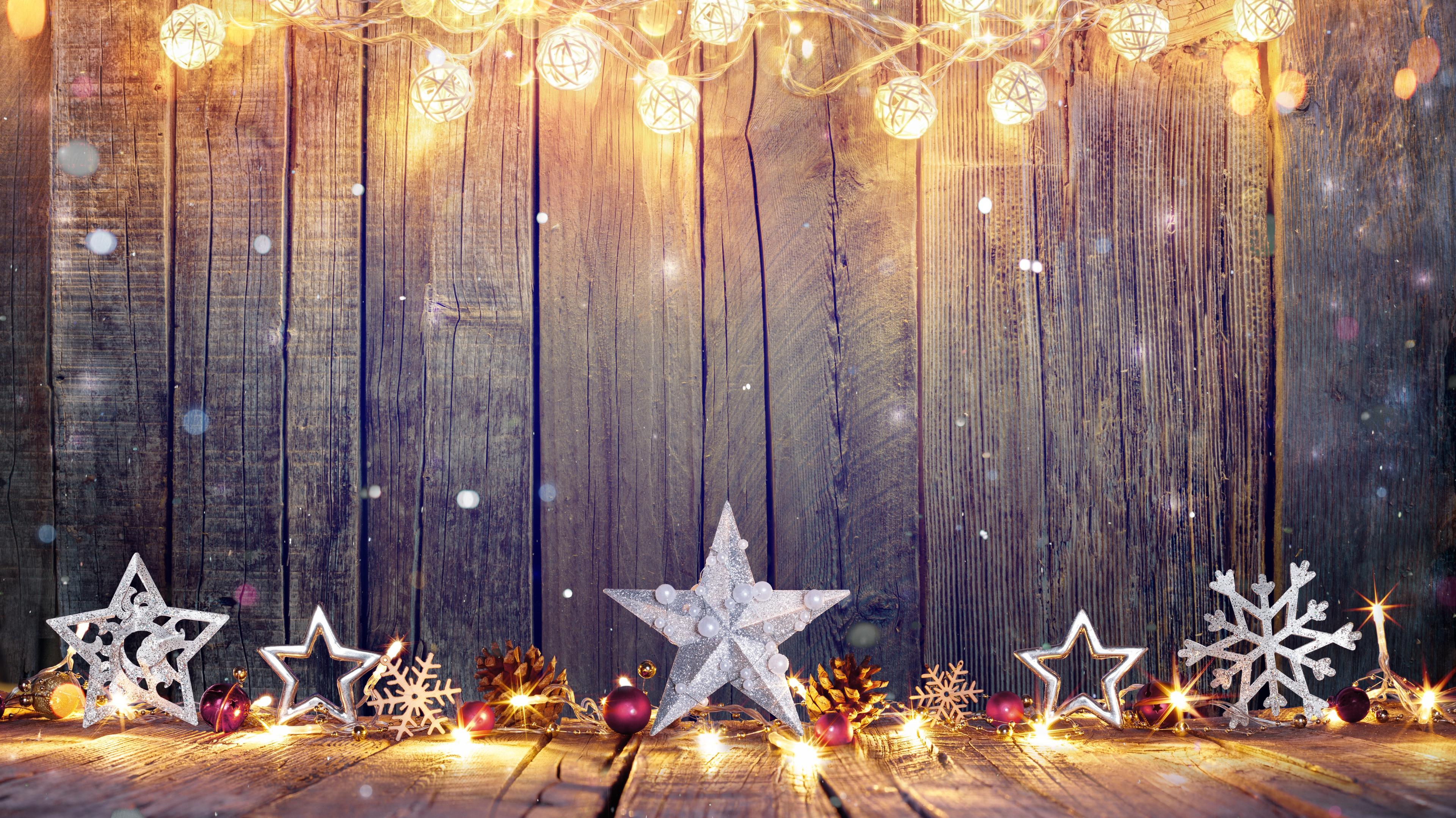 3840x2160 3840x2160 Christmas, Light, Pattern, Snowflake, Star, Wood. Mocah HD Wallpaper