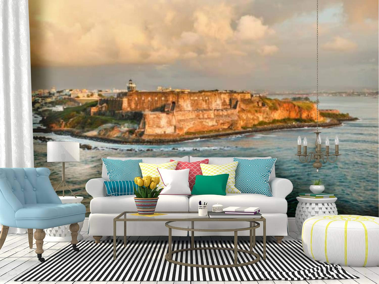 1500x1125 Wall Mural el morro fort old san juan puerto rico old san juan wall stock Peel and Stick Wallpaper Self Adhesive Wallpaper Large Wall Sticker Removable Vinyl Film Roll Shelf Paper