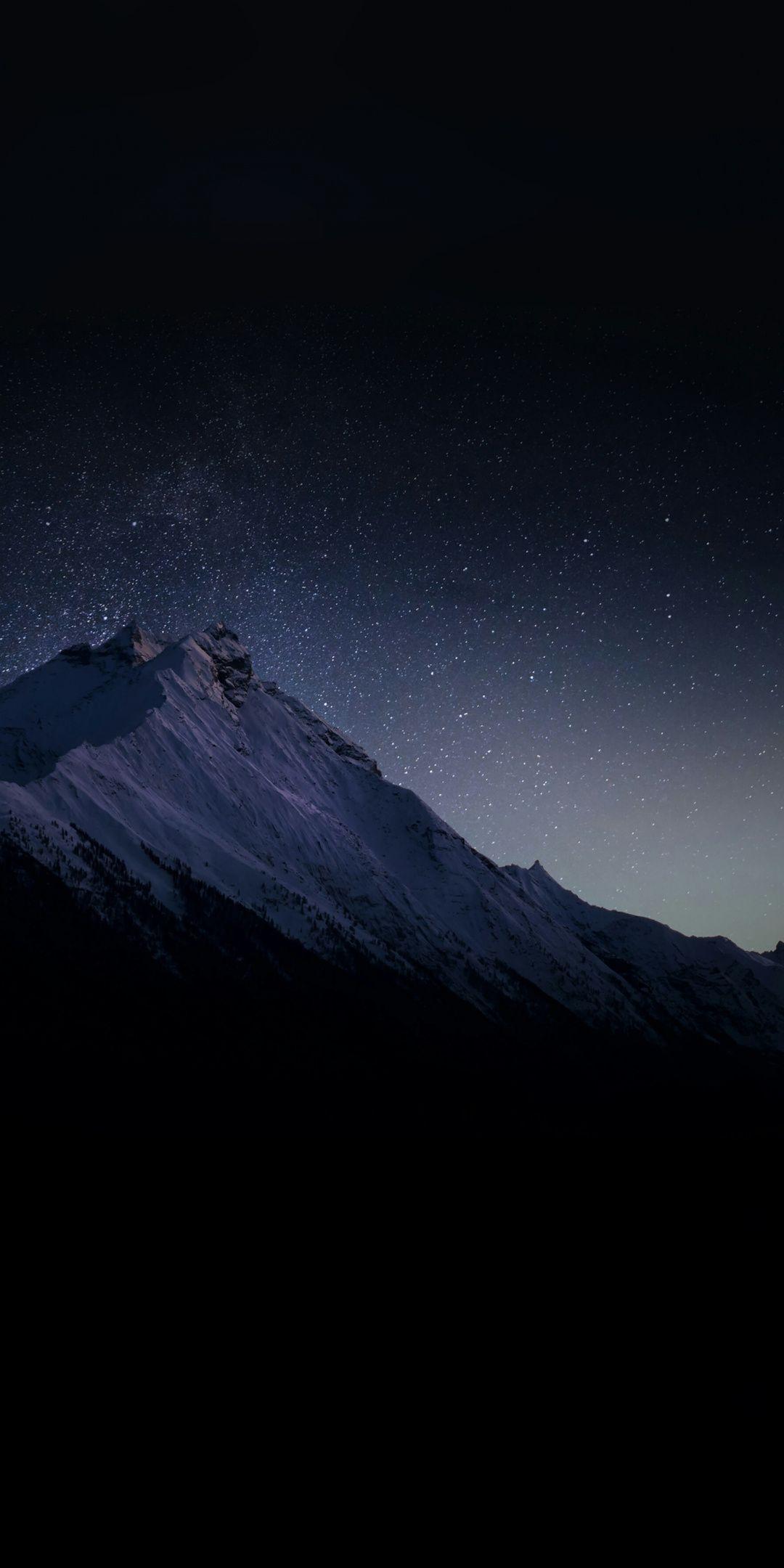 1080x2160 Mountain Night Sky Wallpaper