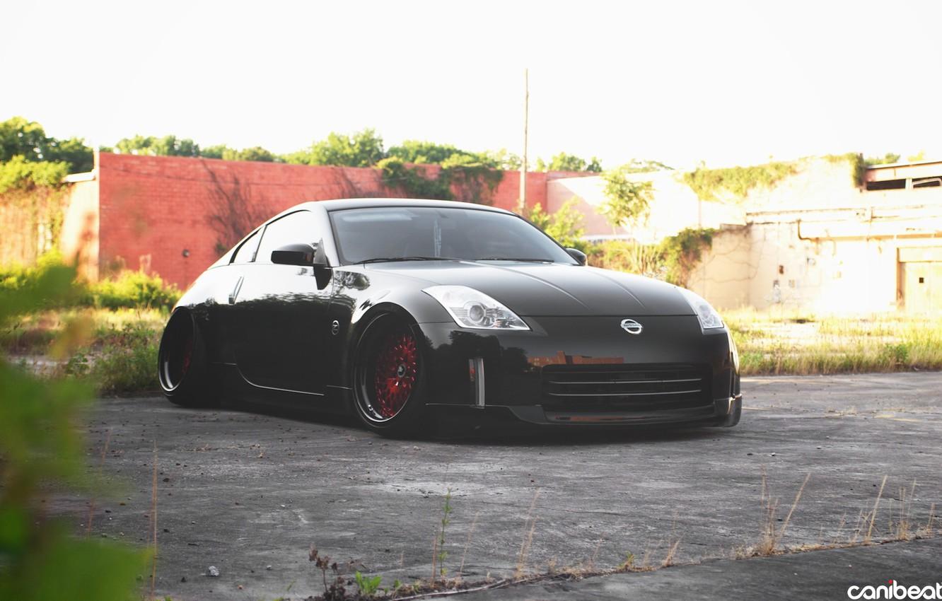1332x850 Wallpaper car, black, tuning, stance, nissan 350Z image for desktop, section nissan