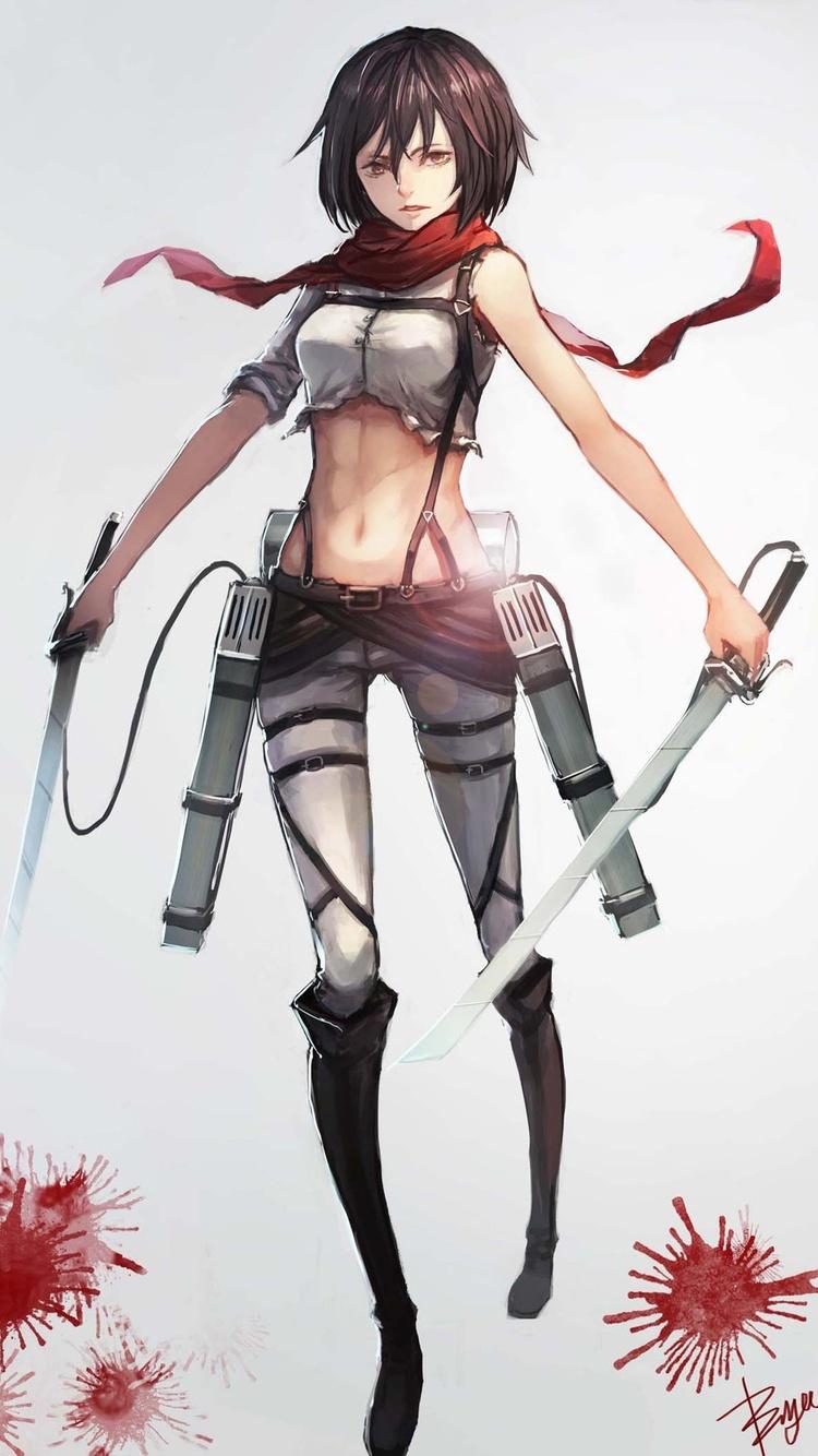 750x1334 Mikasa Ackerman 4k iPhone iPhone 6S, iPhone 7 HD 4k Wallpaper, Image, Background, Photo and Picture