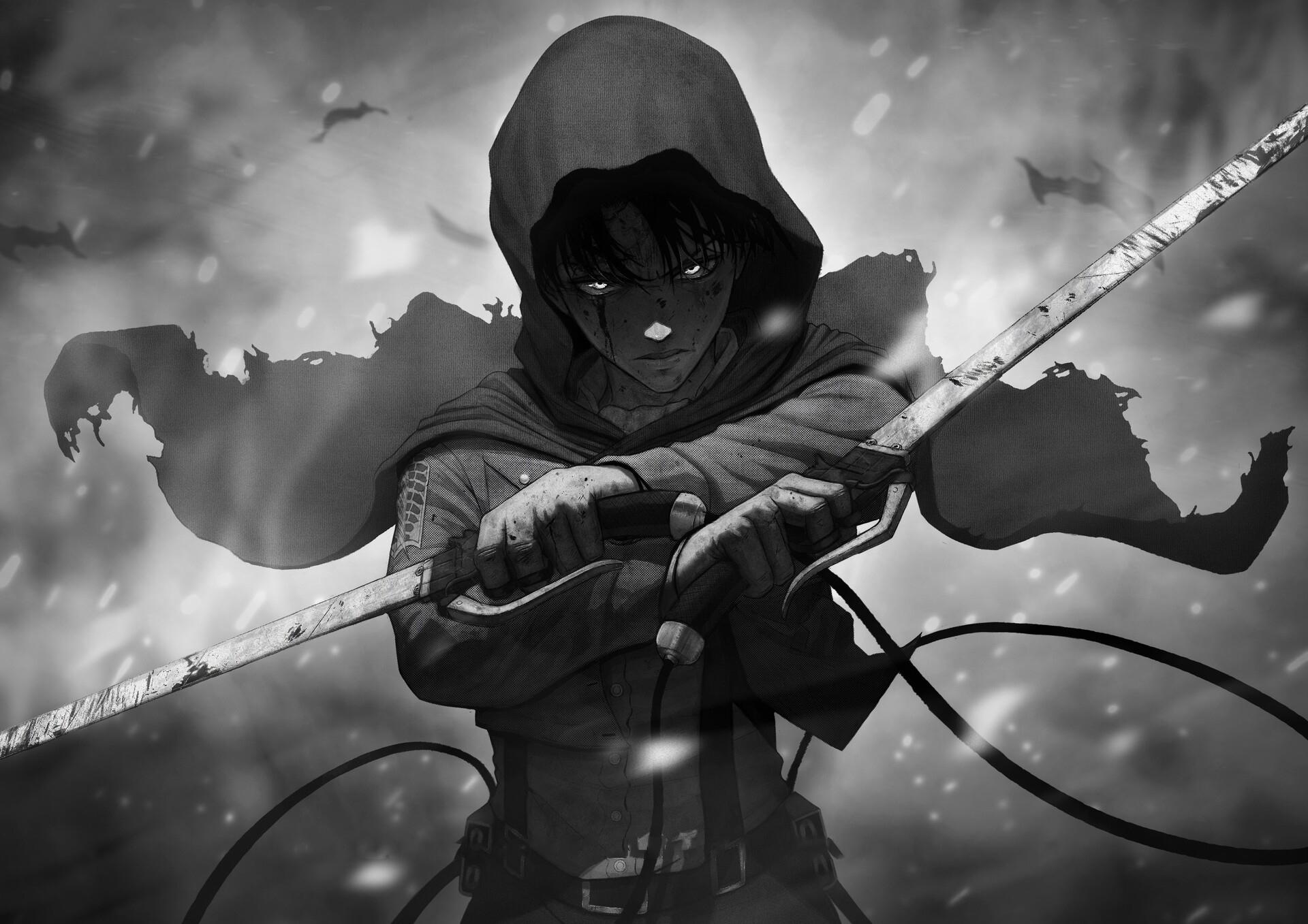 1920x1357 Levi Ackerman Monochrome Wallpaper, HD Anime 4K Wallpaper, Image, Photo and Background