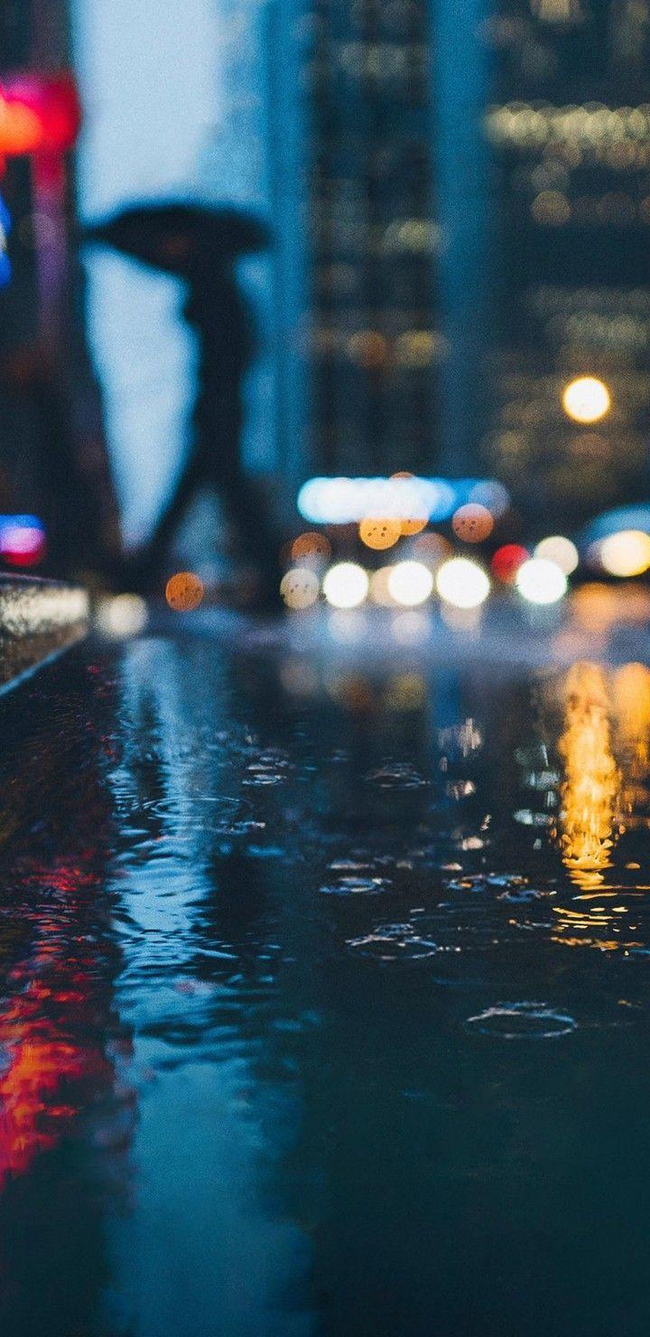 720x1480 S s pixel wallpaper, rain, street, city, night