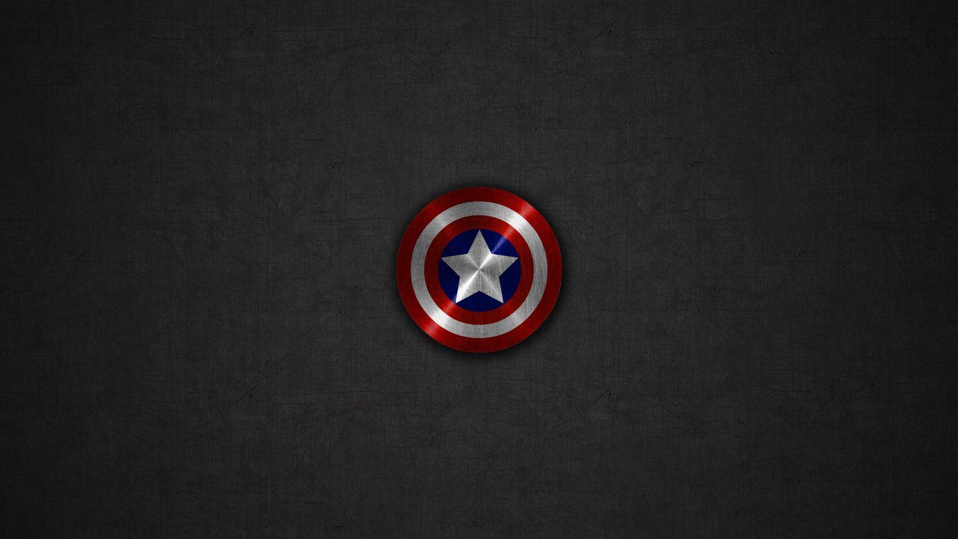 1920x1080 Captain America Shield Grey Linen Background Desktop Wallpaper