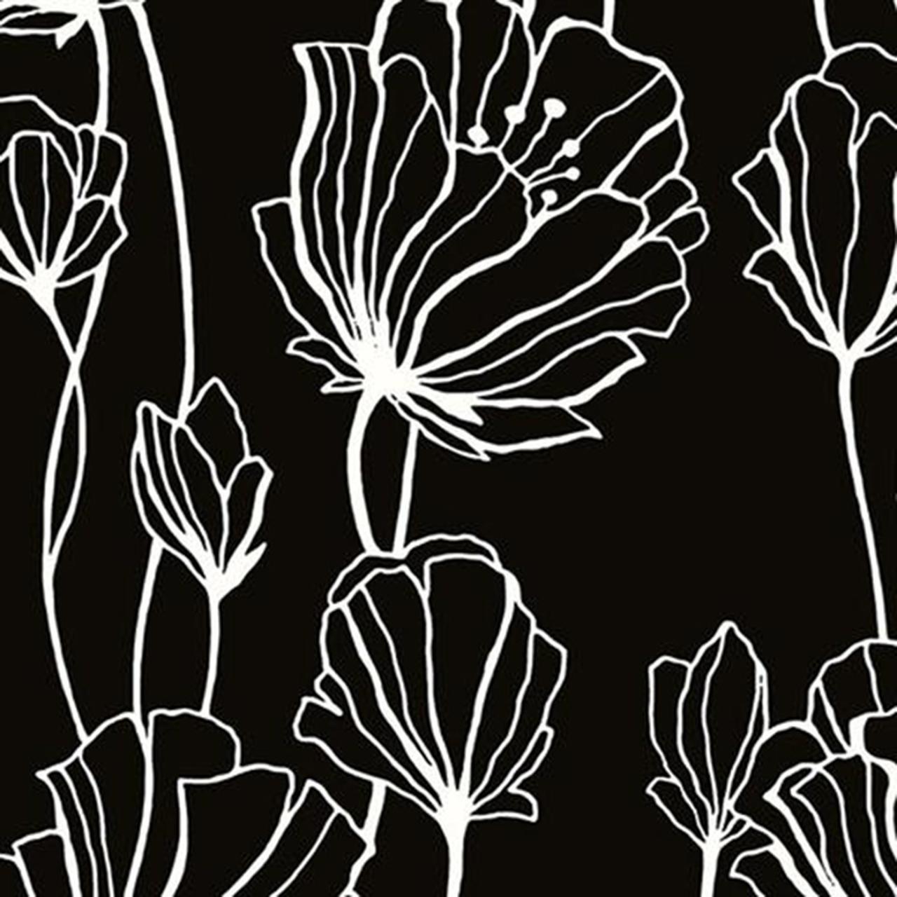 1280x1280 Norwall BW28739 Black and White 2 Floral Wallpaper Savvy Decorator