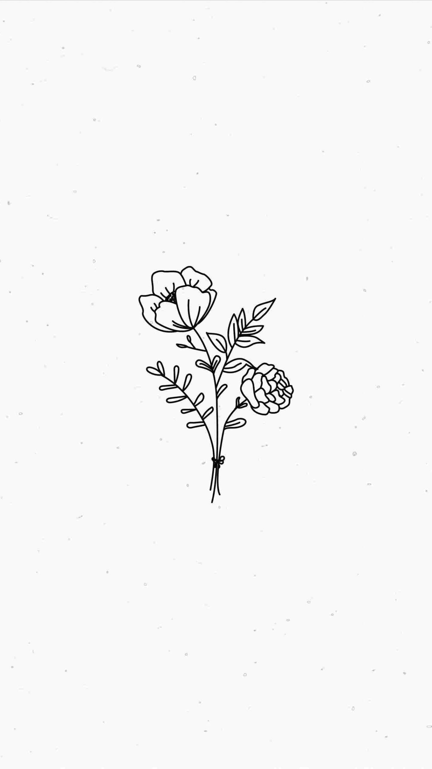 1440x2560 White Flower Aesthetic Wallpaper
