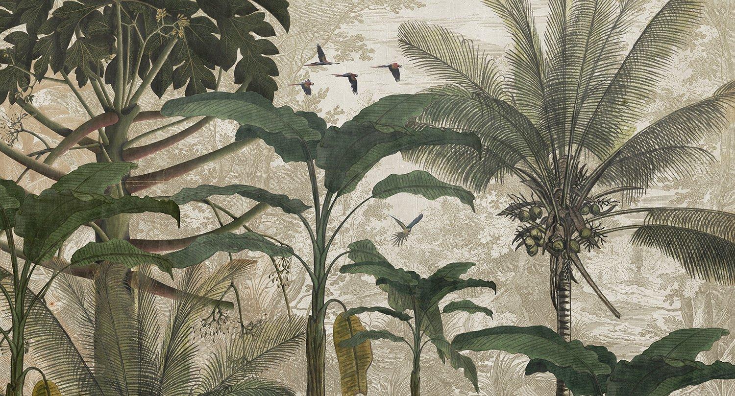 1500x809 Green Tropical Illustration Digital Wallpaper M9484