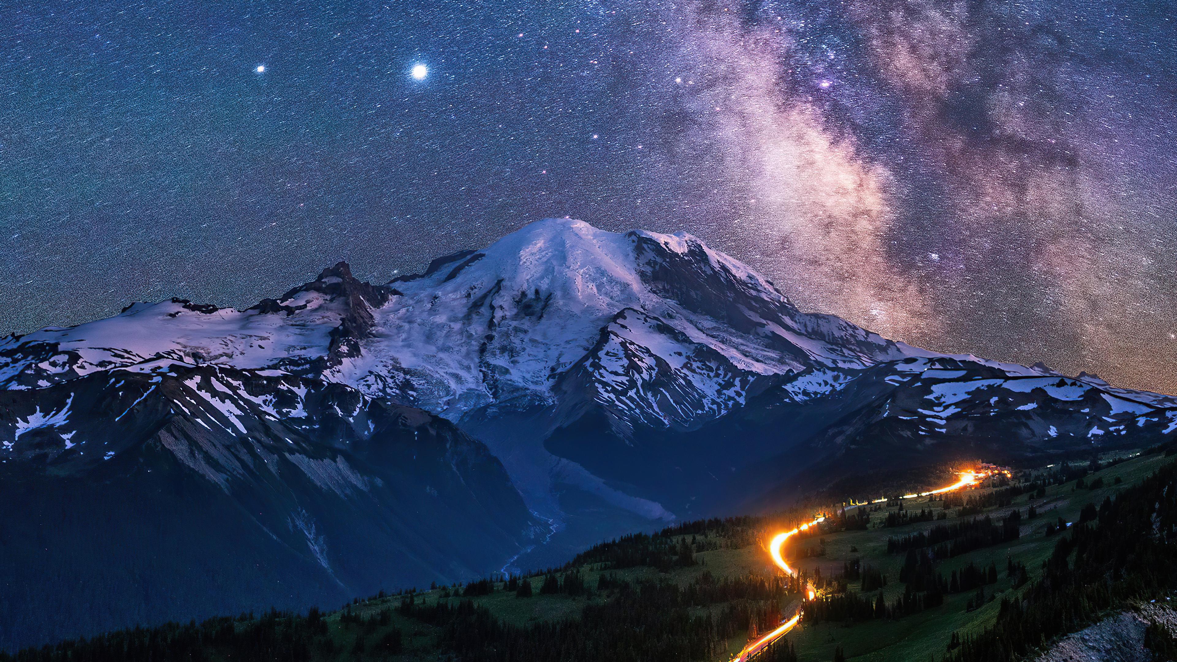 3840x2160 Milky Way Over Mountains 4k Laptop Full HD 1080P HD 4k Wallpaper, Image, Background, Photo and Picture