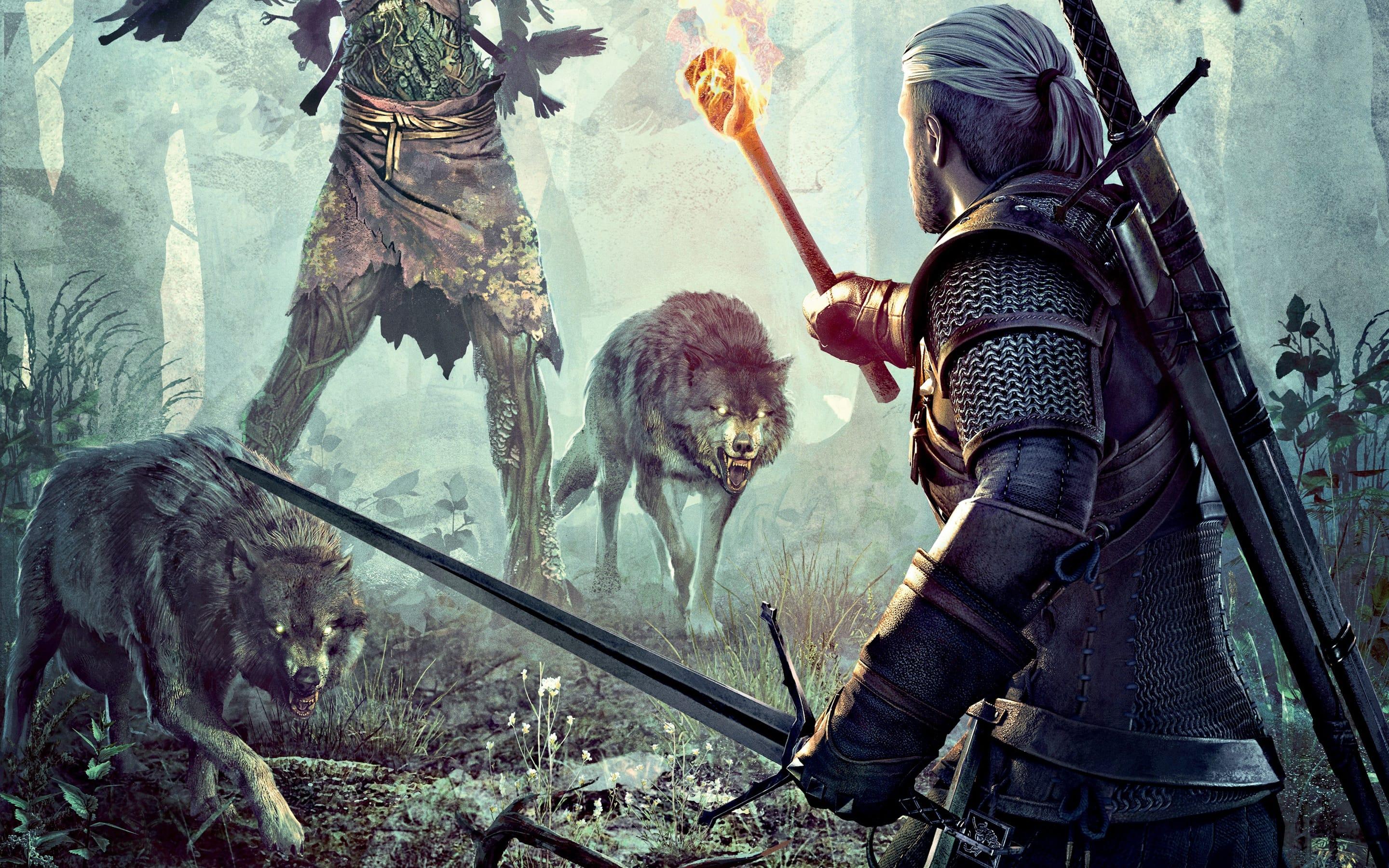 2880x1800 Hd Wallpaper Witcher 3 Logo