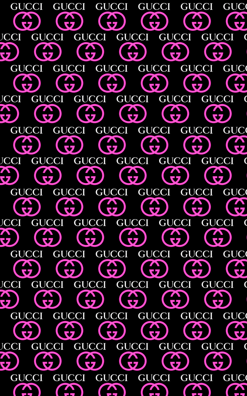 800x1280 Gucci Logo Pink Wallpaper