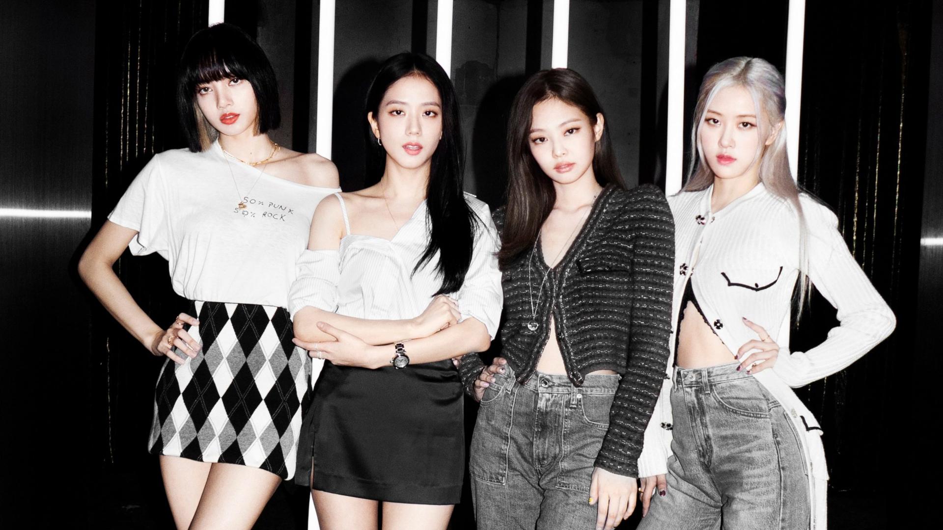 1920x1080 Jennie Jisoo K Pop Lisa Rose In Black Background HD BlackPink Wallpaper