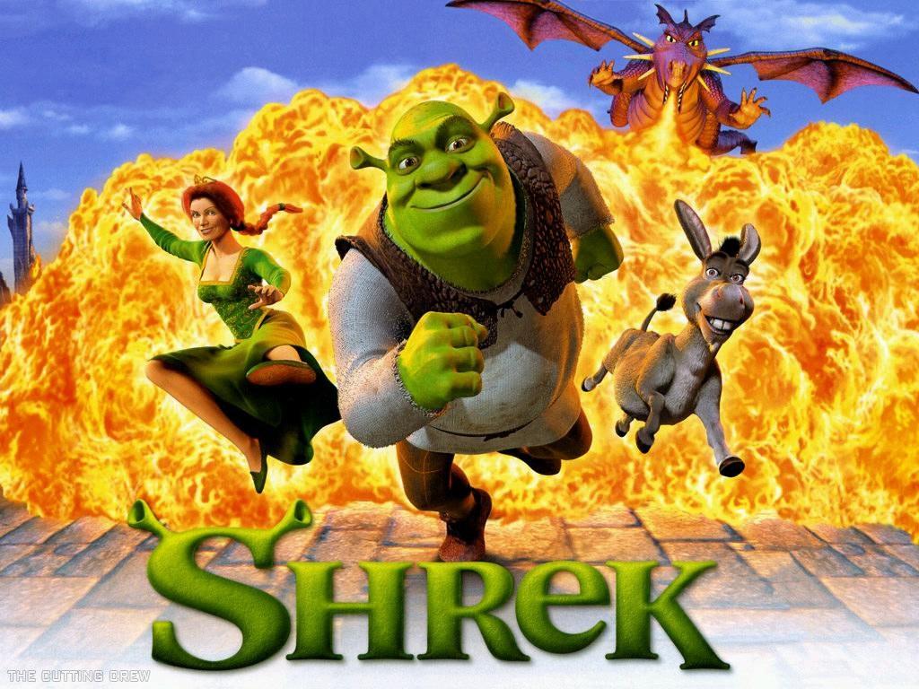 1024x768 Donkey And Shrek Fiona Donkey Dragon
