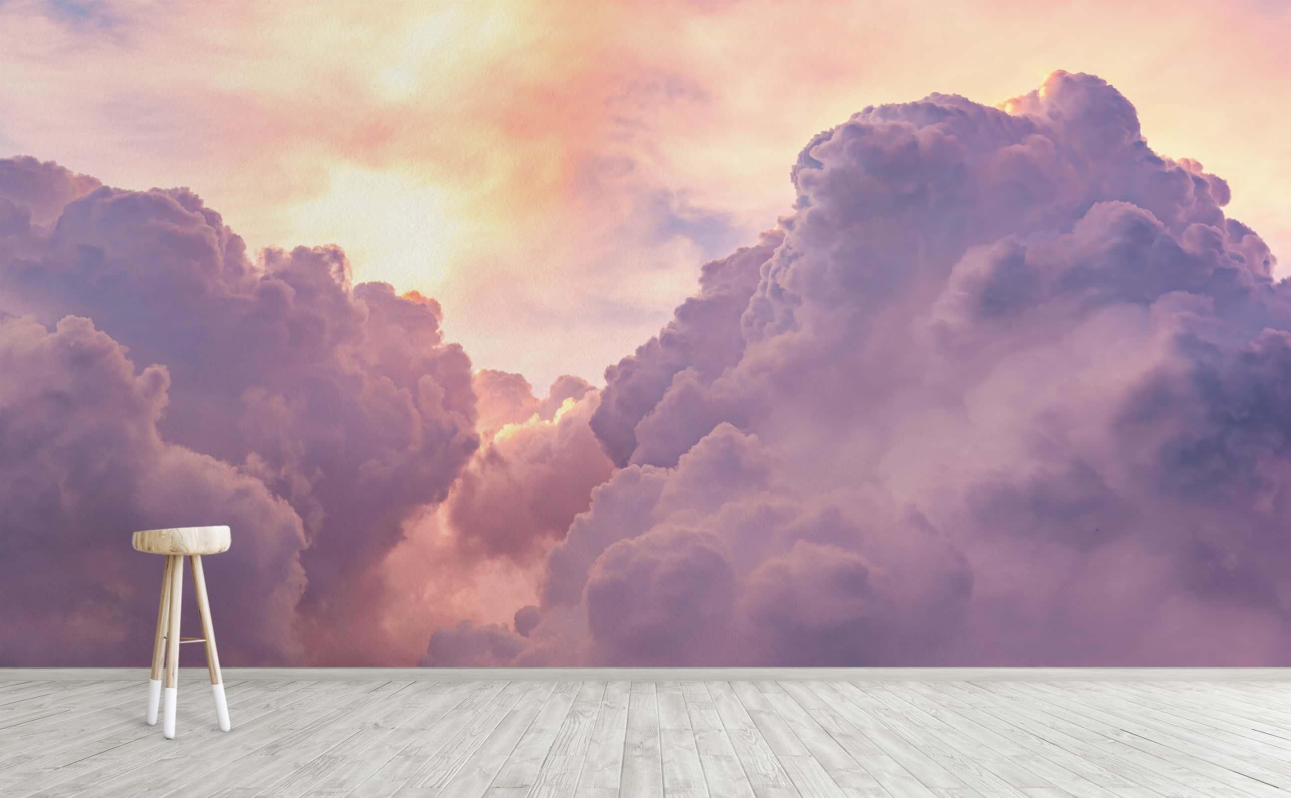 2592x1602 Sunrise fluffy cloud pastel Wall Mural