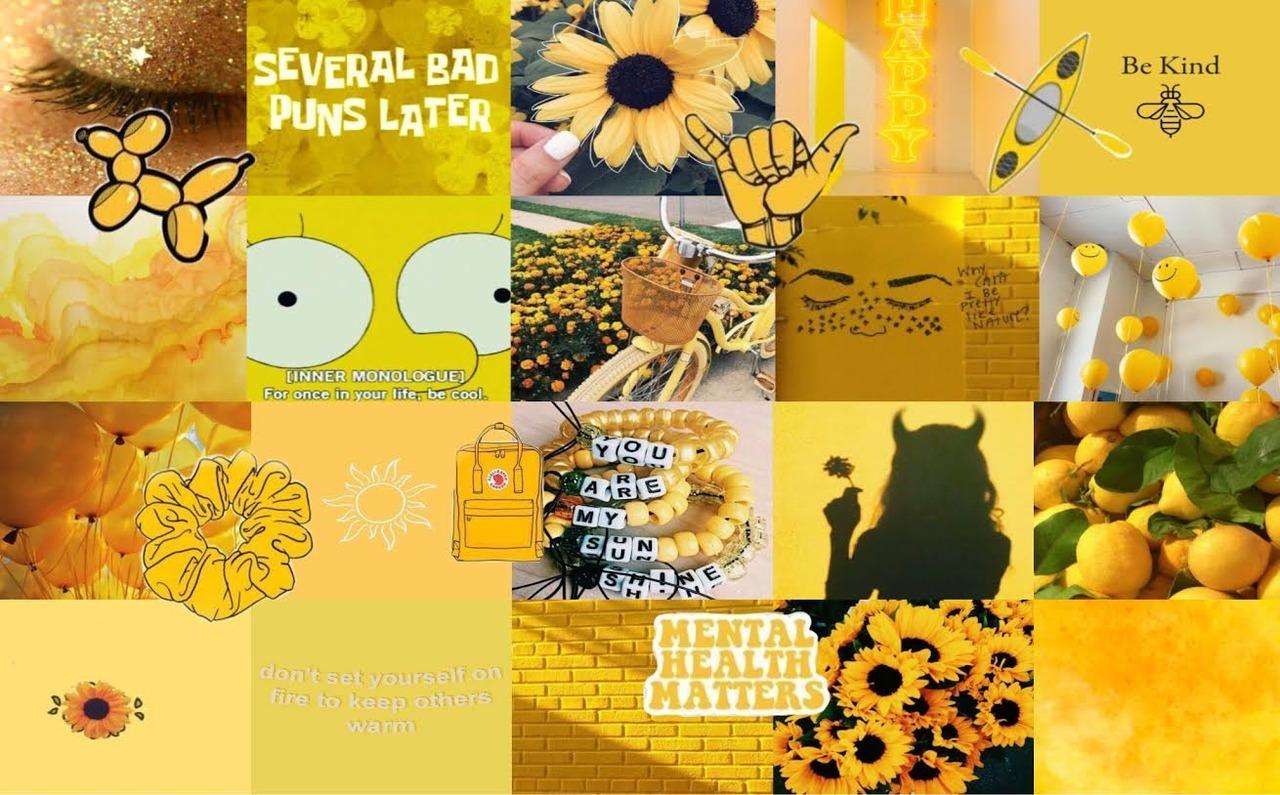 1280x795 Aesthetic Laptop Yellow Wallpaper