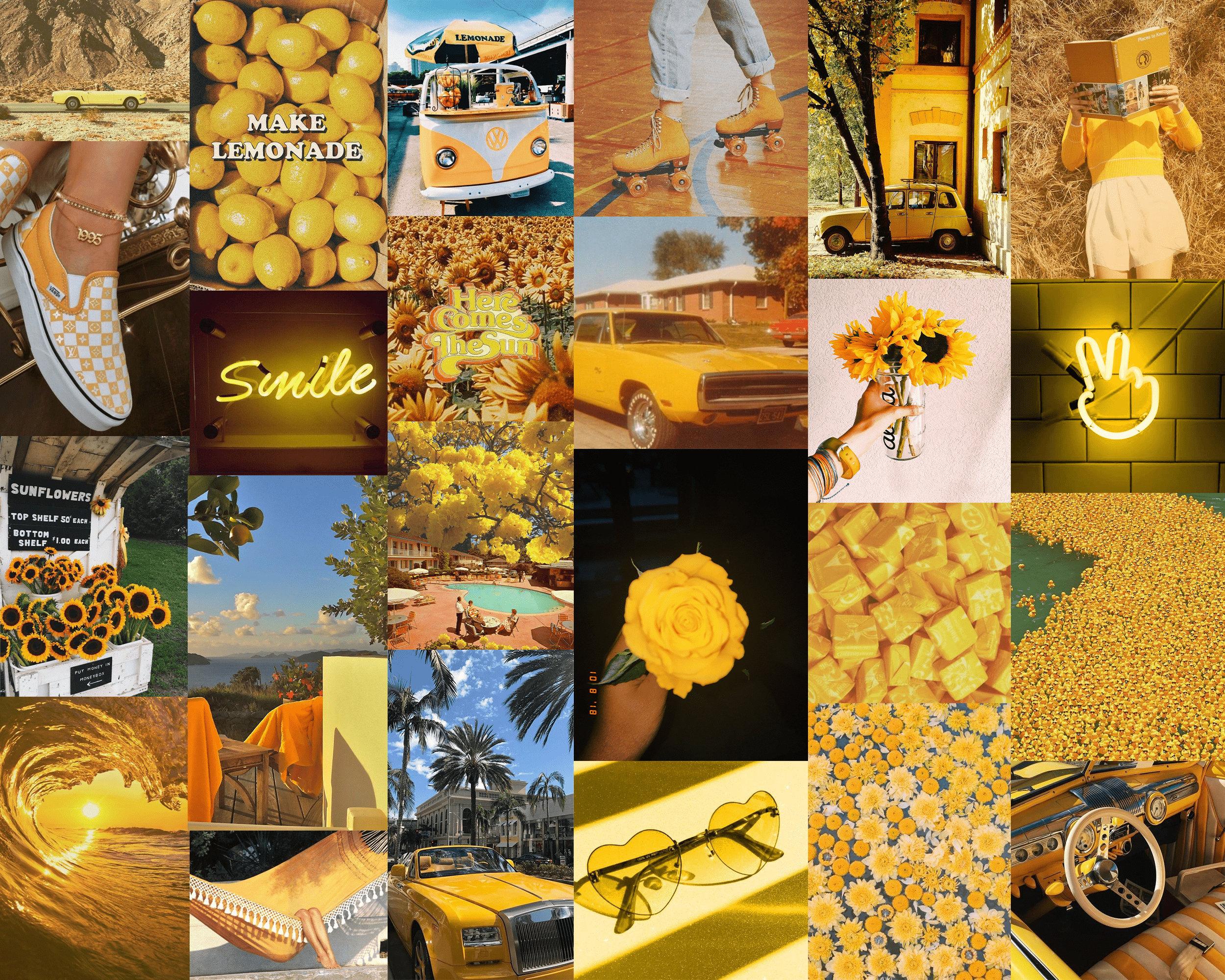 Collage Aesthetic Yellow Laptop Wallpapers Top Free Collage Aesthetic