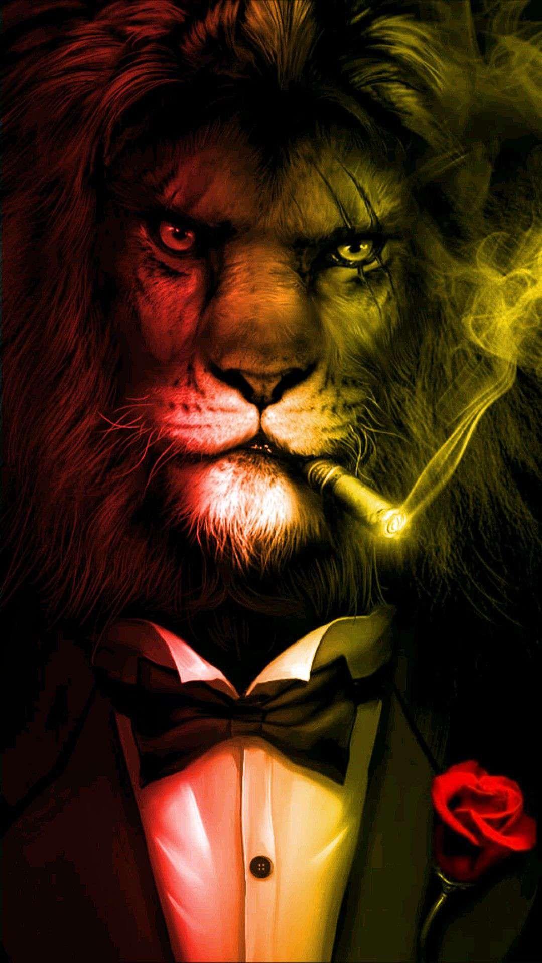 1080x1920 Rasta Lion Full HD Wallpaper