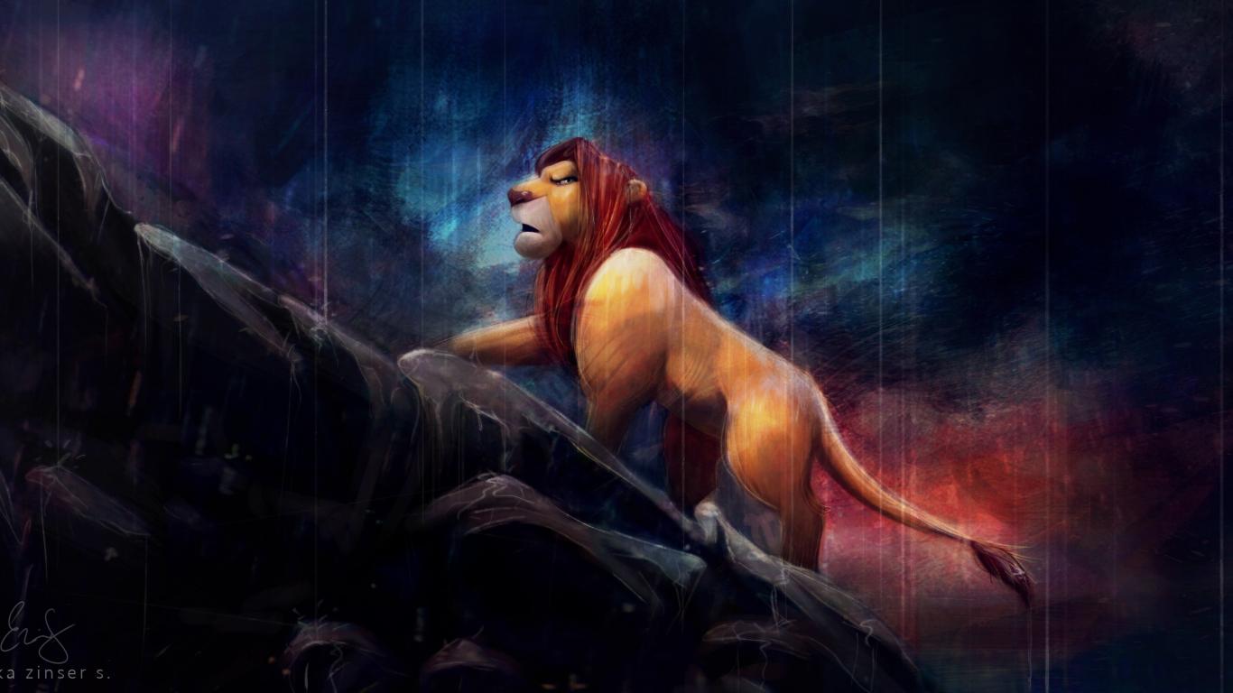 1366x768 Download 1366x768 wallpaper remember, who you are! lion king, art, tablet, laptop, 1366x768 HD image, background, 17469