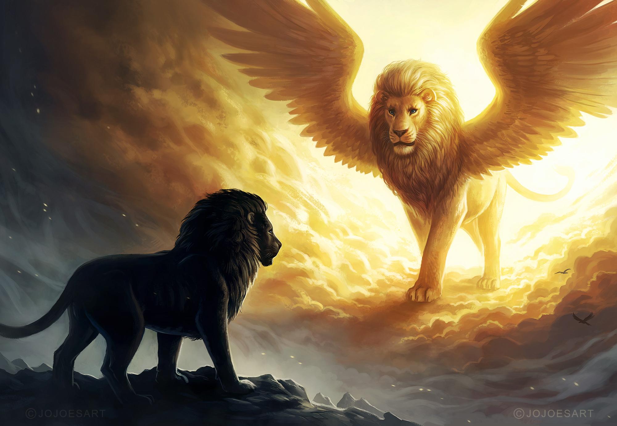 2000x1382 Wallpaper Lion and Lion Illustration, Background Free Image