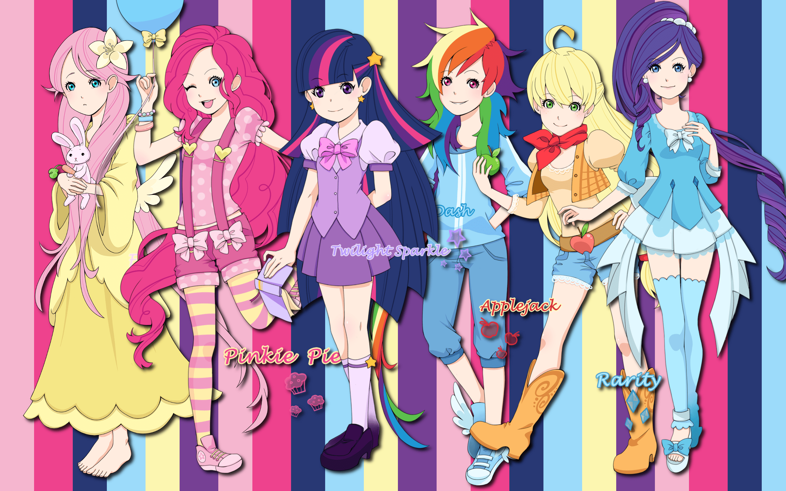 2560x1600 Rarity (My Little Pony), Twilight Sparkle, Pinkie Pie, Fluttershy (My Little Pony), Rainbow Dash, Applejack (My Little Pony) wallpaper