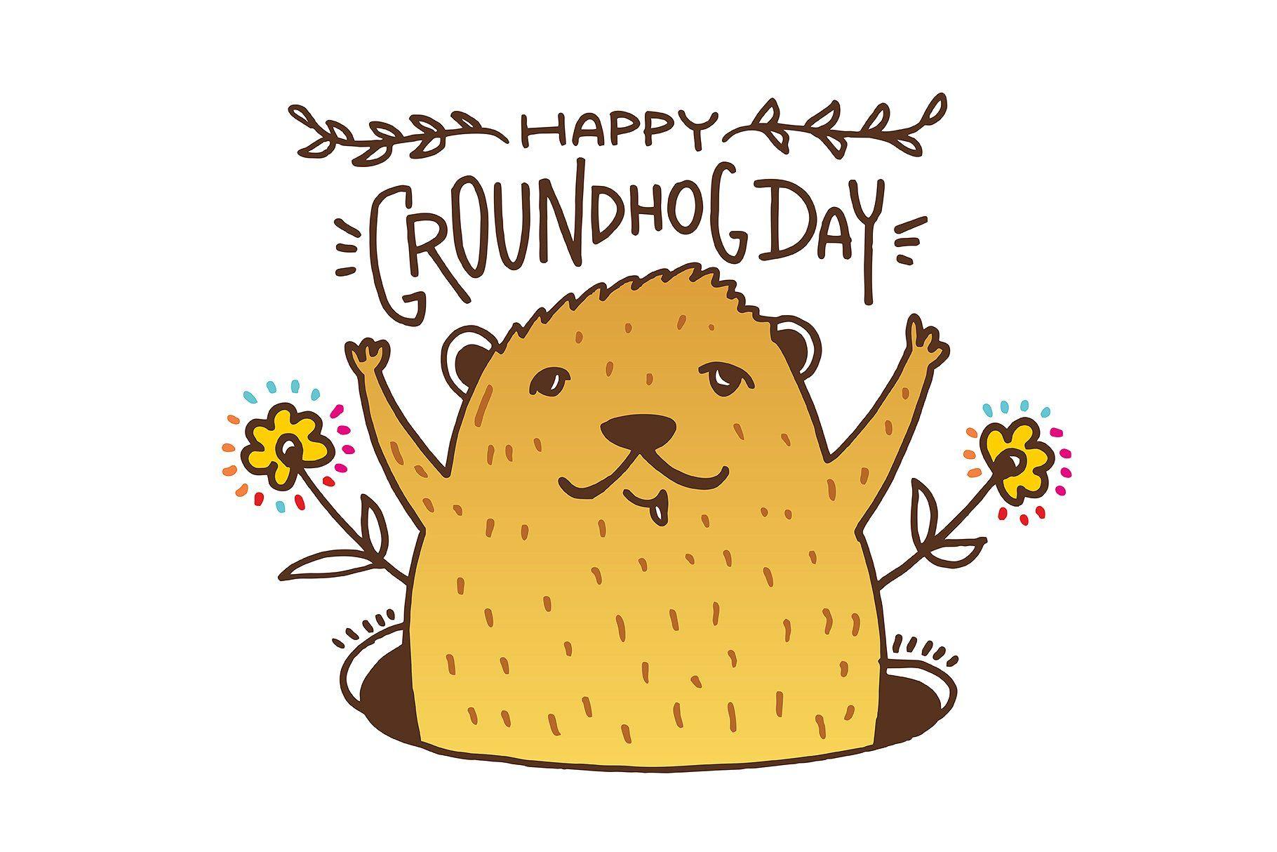 1820x1214 Happy Groundhog day #illustration#receive#ZIP#vector. Happy groundhog day, Groundhog day, Chalkboard wall art