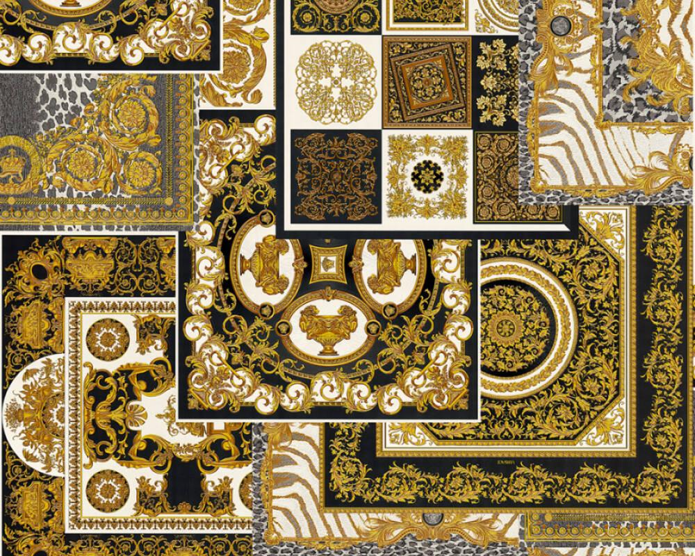 1000x800 Versace Home Wallpaper «Baroque, Black, Brown, Copper, Gold» 370483