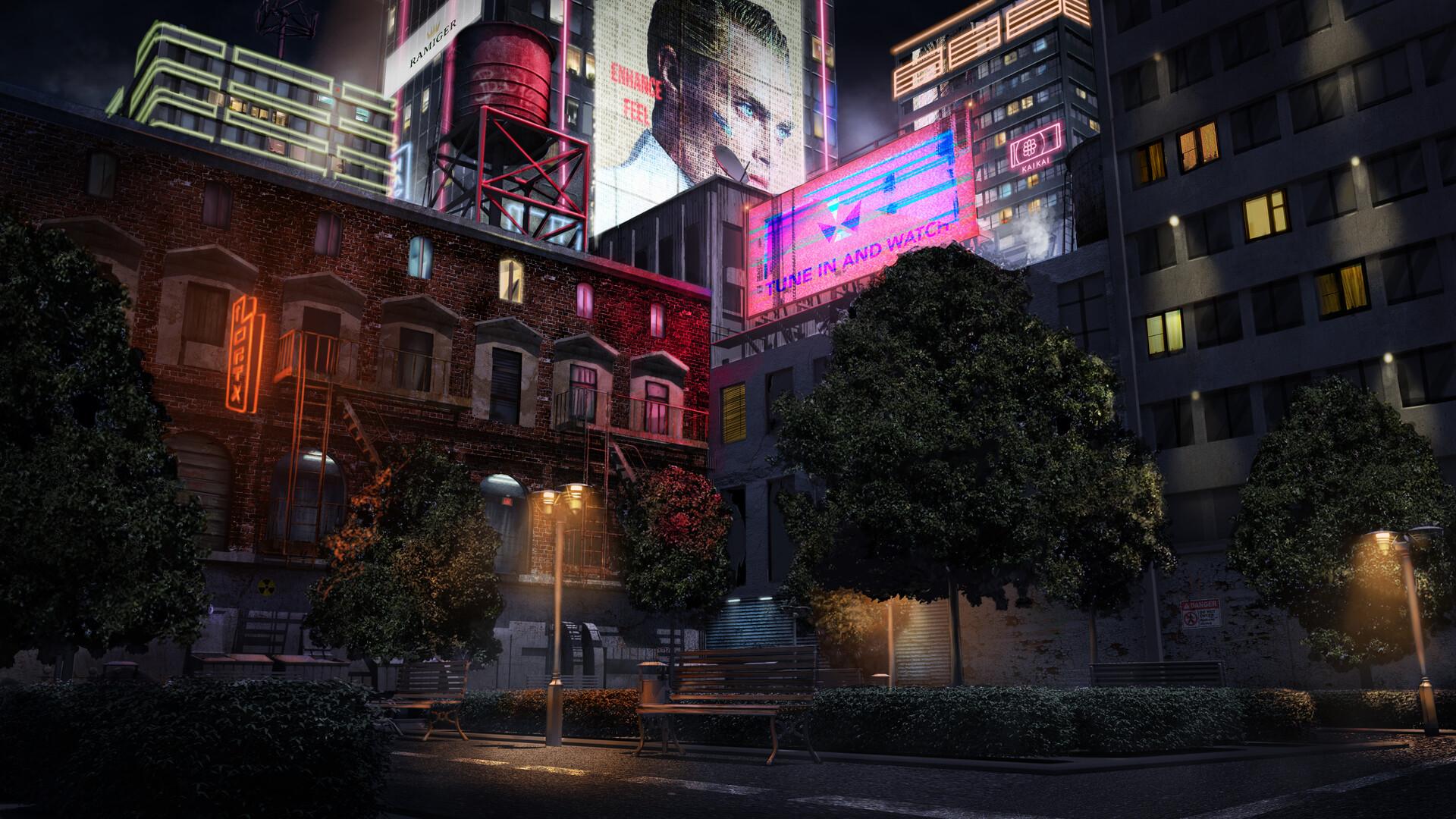 1920x1080 Neon Noir City, Mateo Moreno