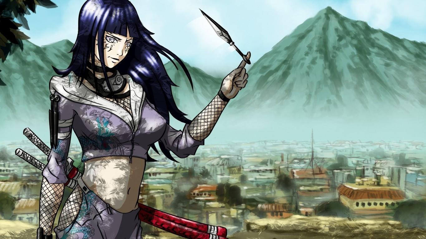 1366x768 Download 1366x768 Naruto, Hyuuga Hinata, Konoha Wallpaper for Laptop, Notebook