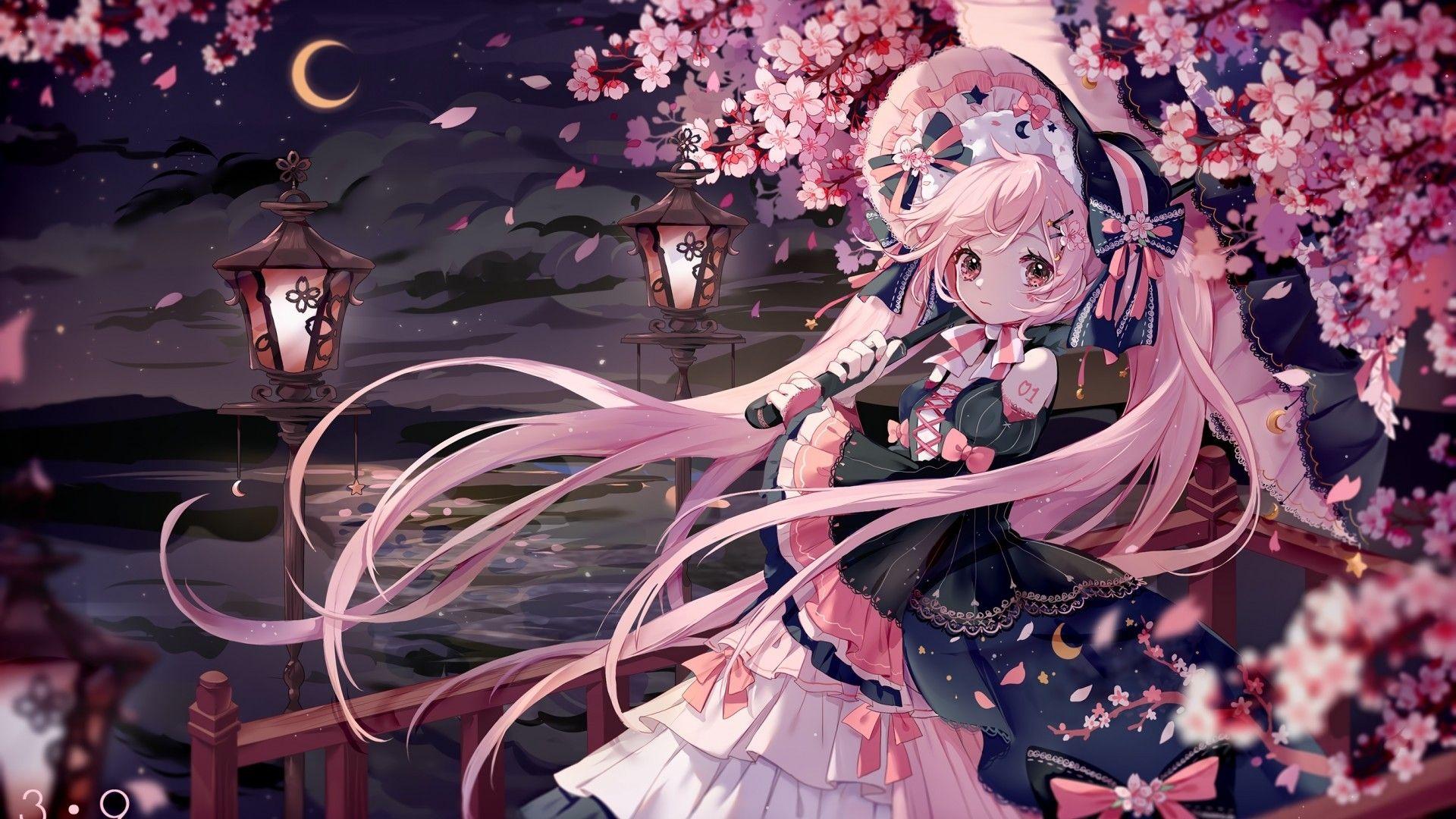 1920x1080 Pink Miku Desktop Wallpaper