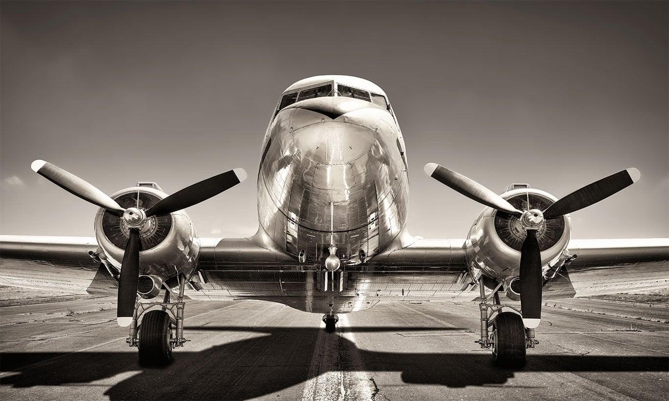 1366x820 Vintage Plane Wallpaper Mural