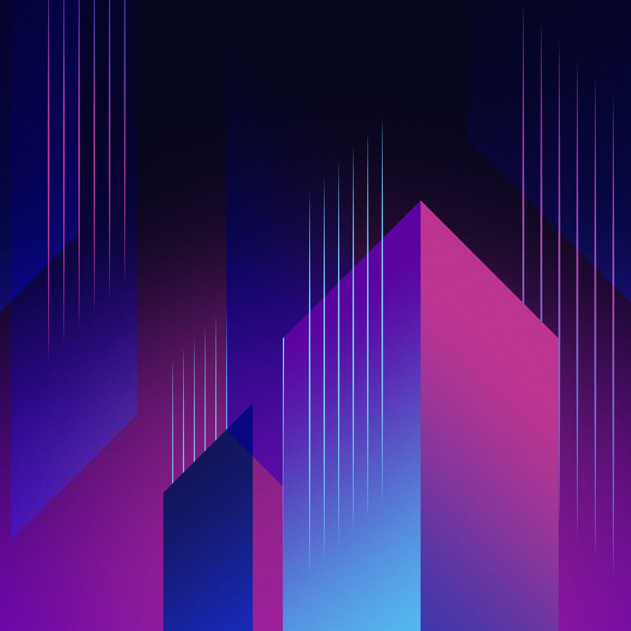 2662x2662 Wallpaper HTC U11 Plus, Lines, Purple, Pink, Android, Stock, HD